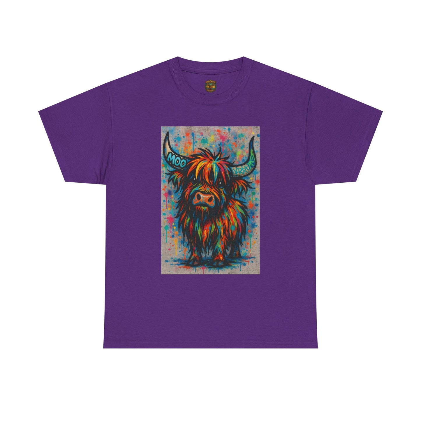 Psychedelic Highland Cow T-Shirt | Retro Rainbow Cow Art 8