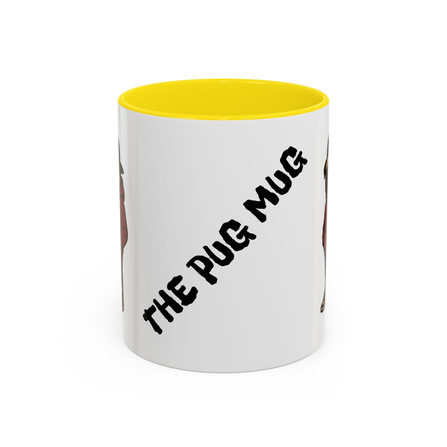 The Pug Mug Accent Coffee Mug — Cute Pug Cartoon Gift (11/15oz)
