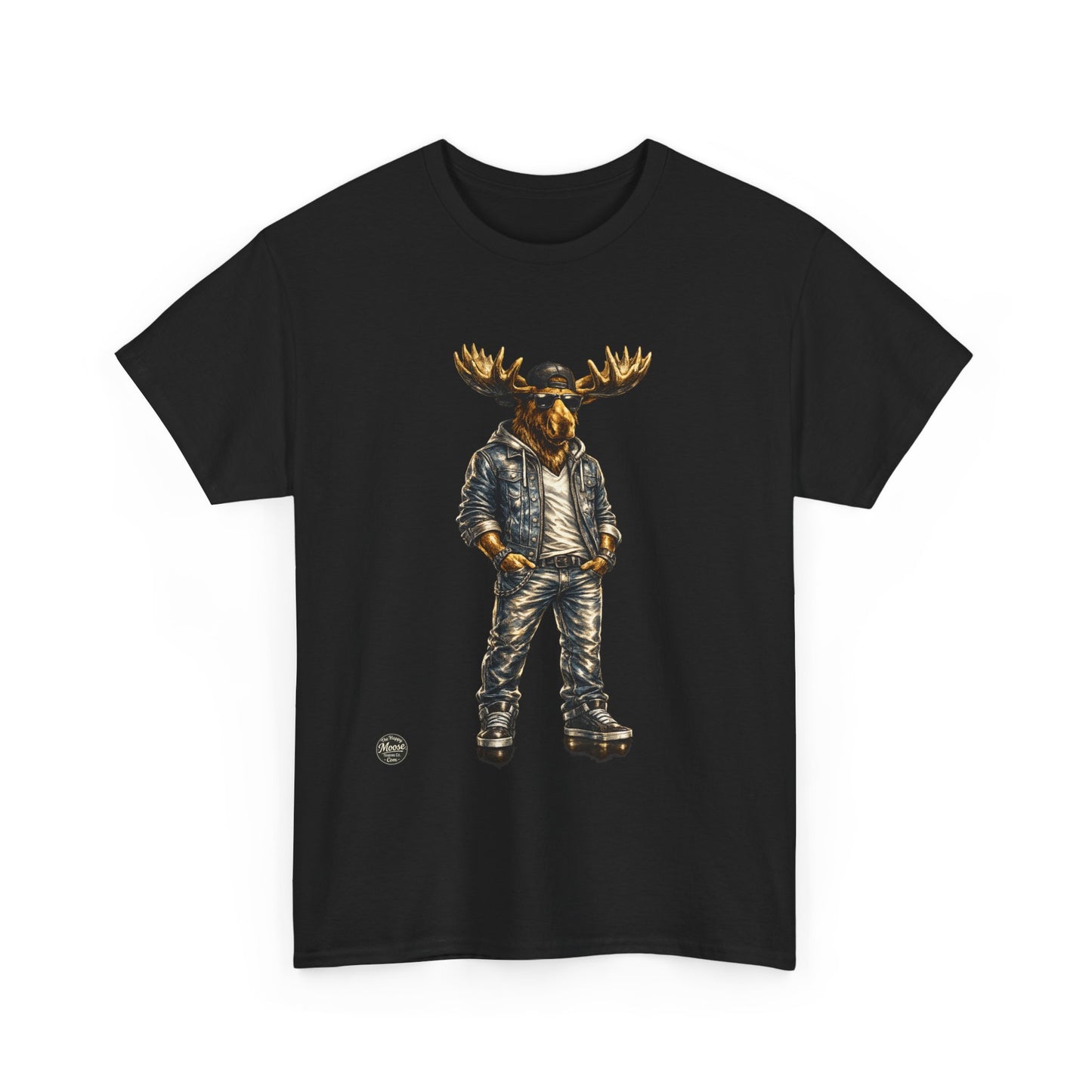 Rustic Urban Moose Graphic Tee — Outdoorsy Moose Illustration T-Shirt