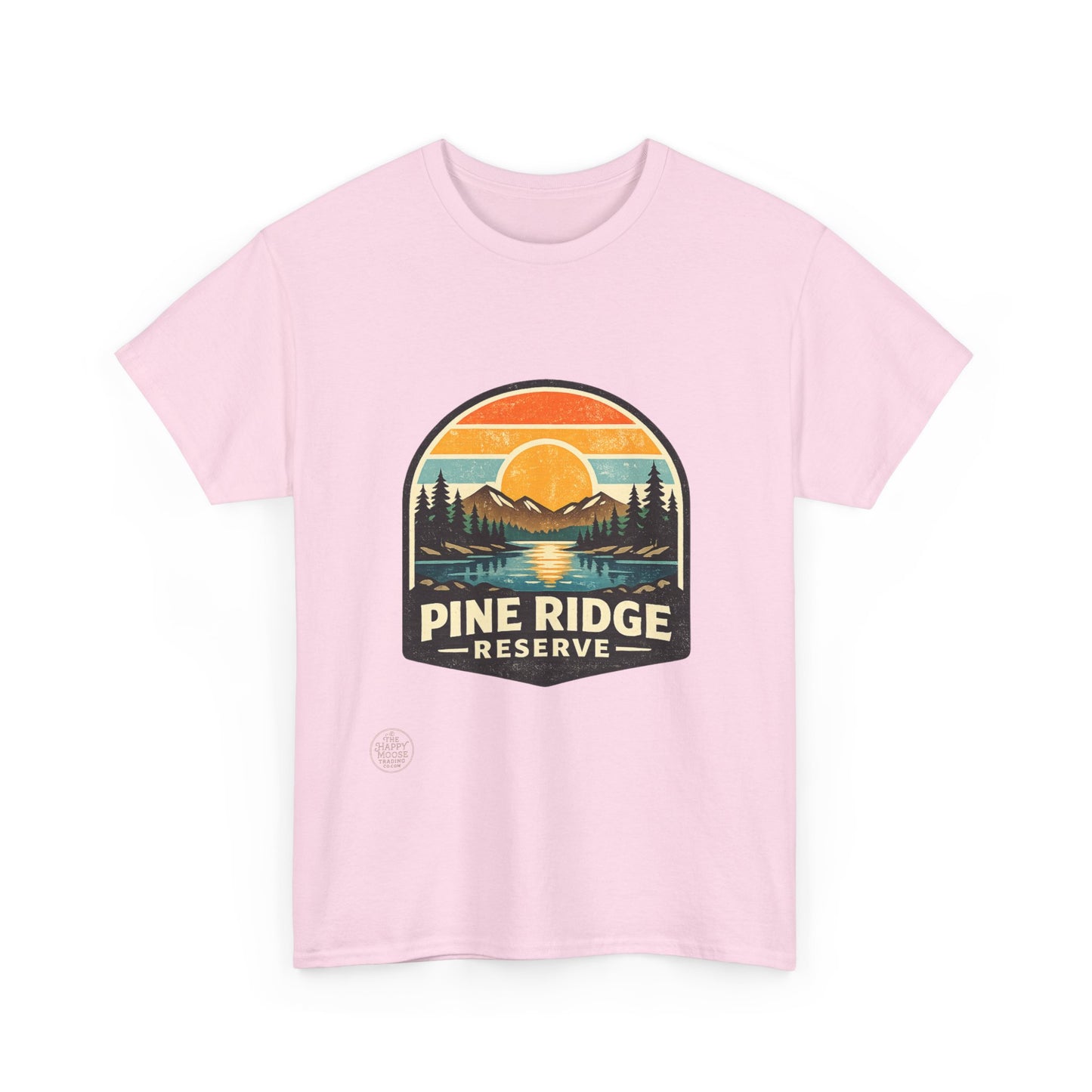 Pine Ridge Reserve TShirt — Vintage Sunset Mountain Camping T-Shirt