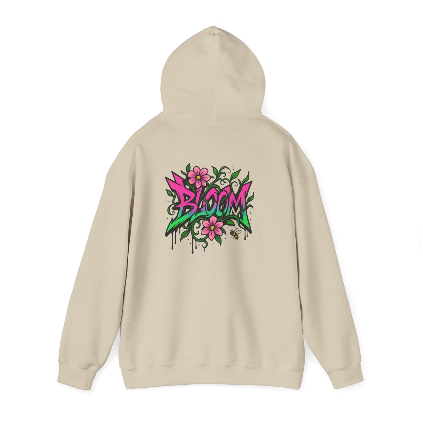 Bloom Floral Graffiti Hoodie — Women's Urban Streetwear Flower Graphic Hooded Sweatshirt