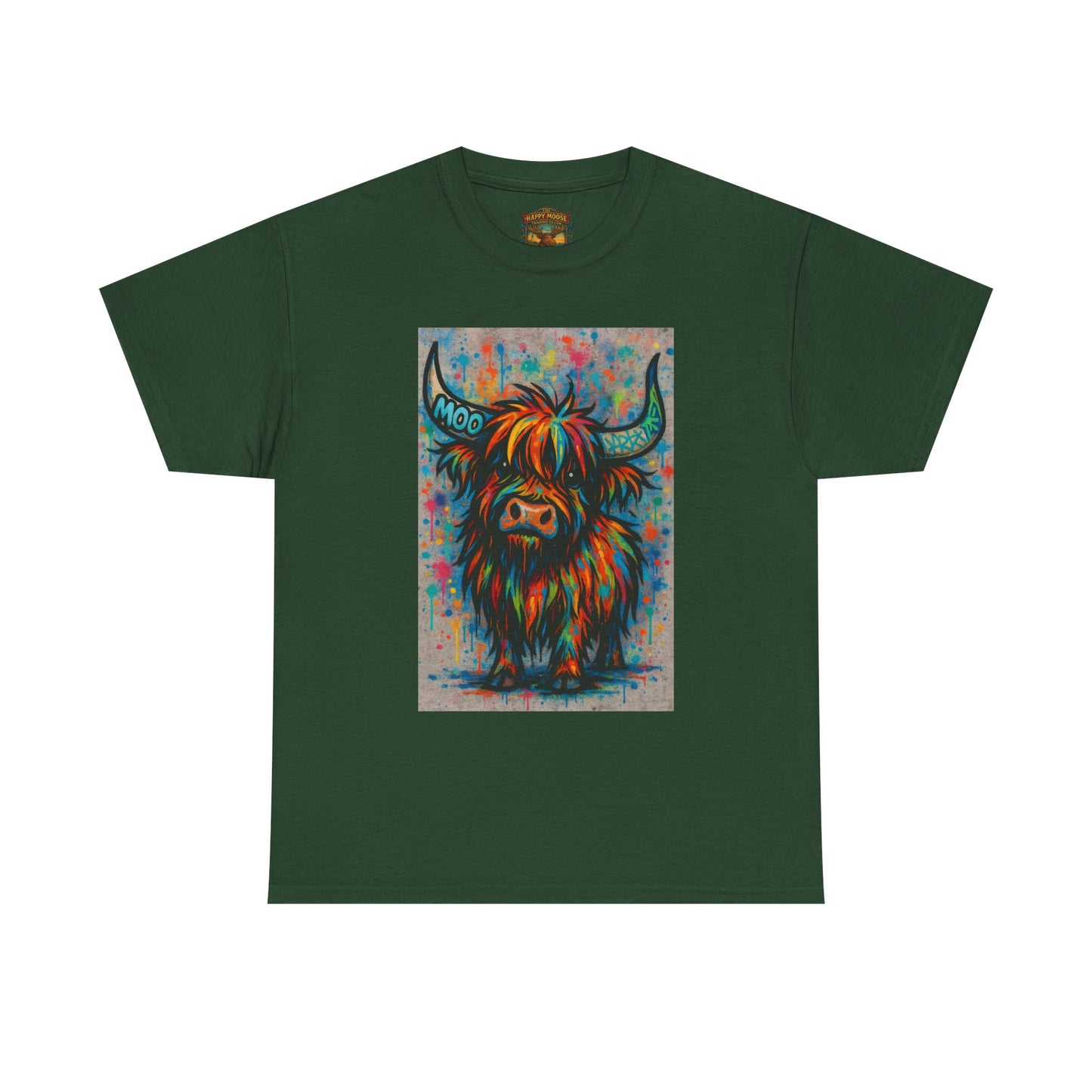 Psychedelic Highland Cow T-Shirt | Retro Rainbow Cow Art 8