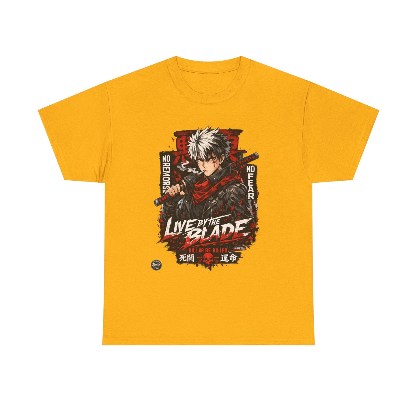 Live by the Blade Anime Tee — Samurai Sword Graphic T-Shirt #E003