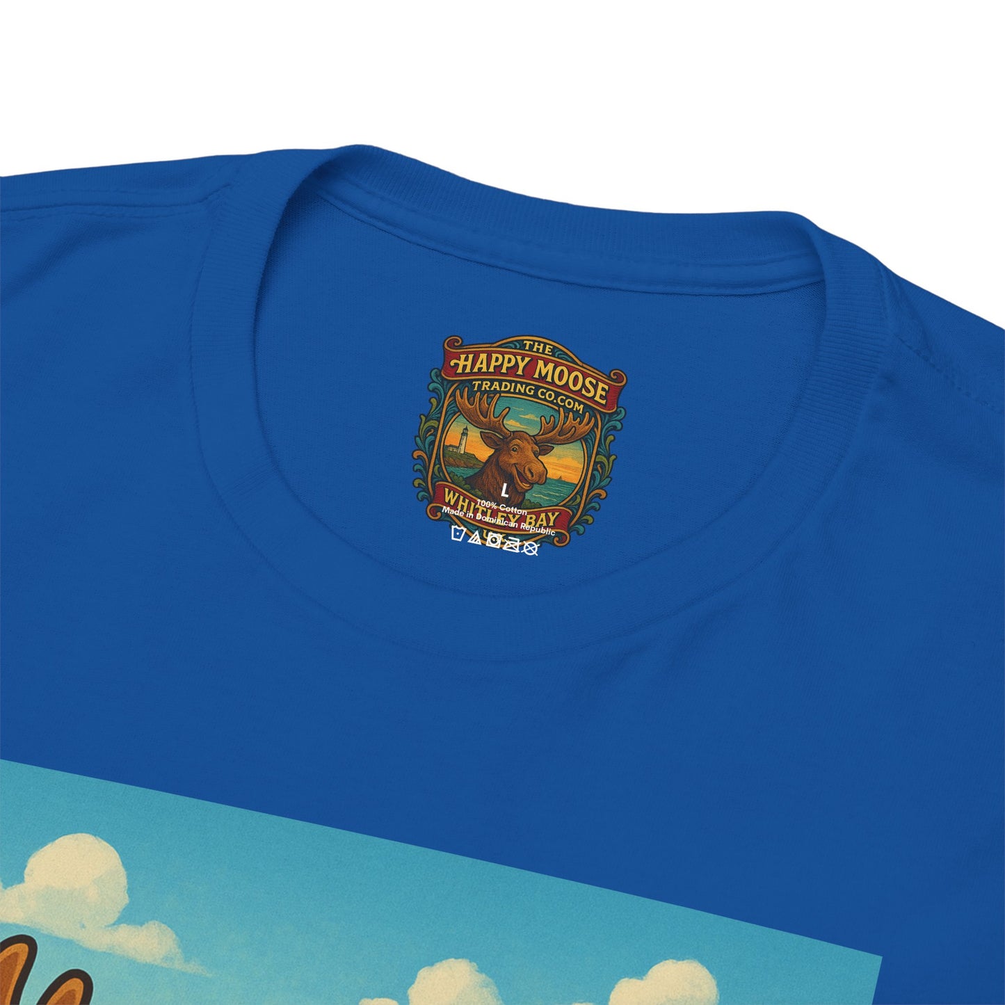 Happy Moose Motorcycle T-Shirt | Vintage Biker Moose Illustration