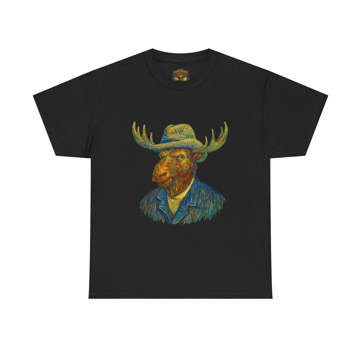 Moose Gogh Self-portrait with Straw Hat |  Art Tee