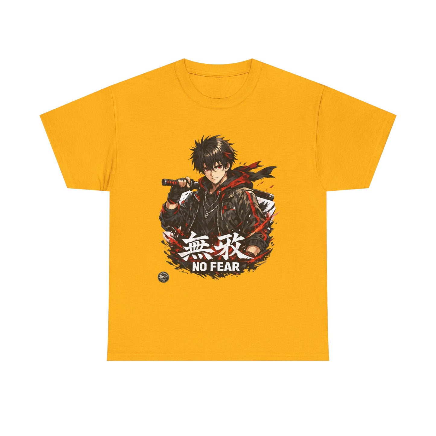 Anime Samurai 'No Fear' T-Shirt — Kanji Graphic Tee #E007