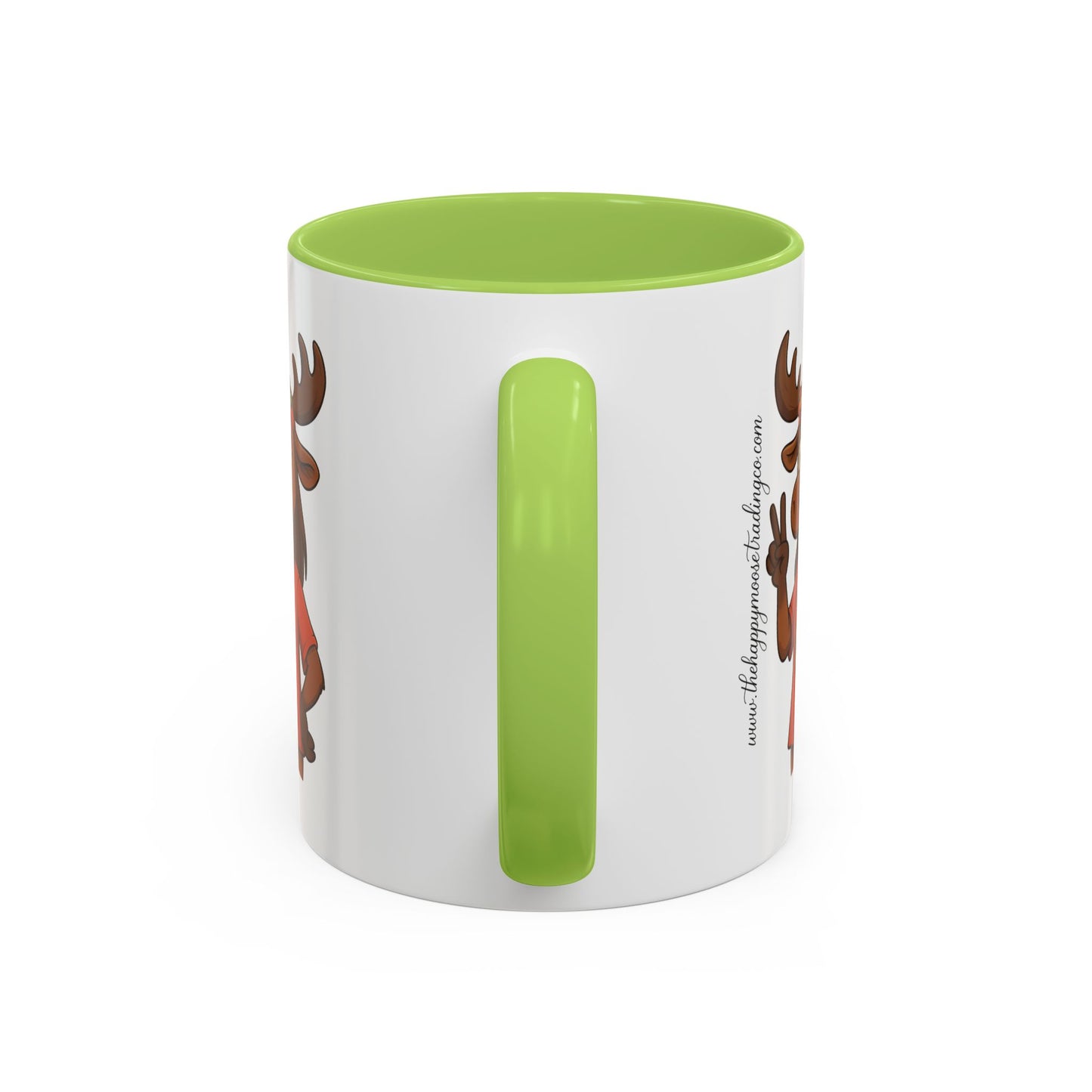 Peace Sign Moose Accent Coffee Mug — Hippie Moose with Flower Crown (11/15oz)