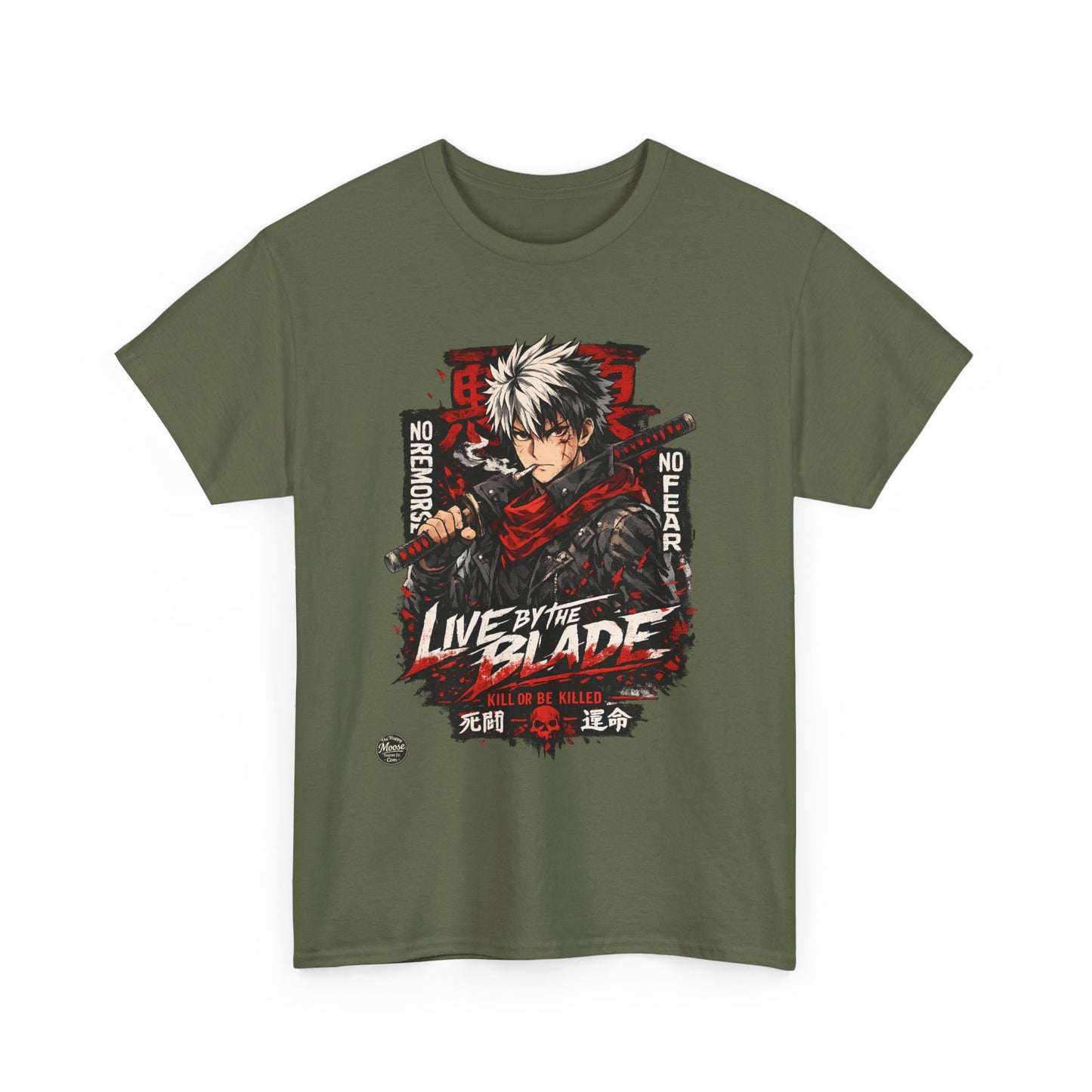Live by the Blade Anime Tee — Samurai Sword Graphic T-Shirt #E003
