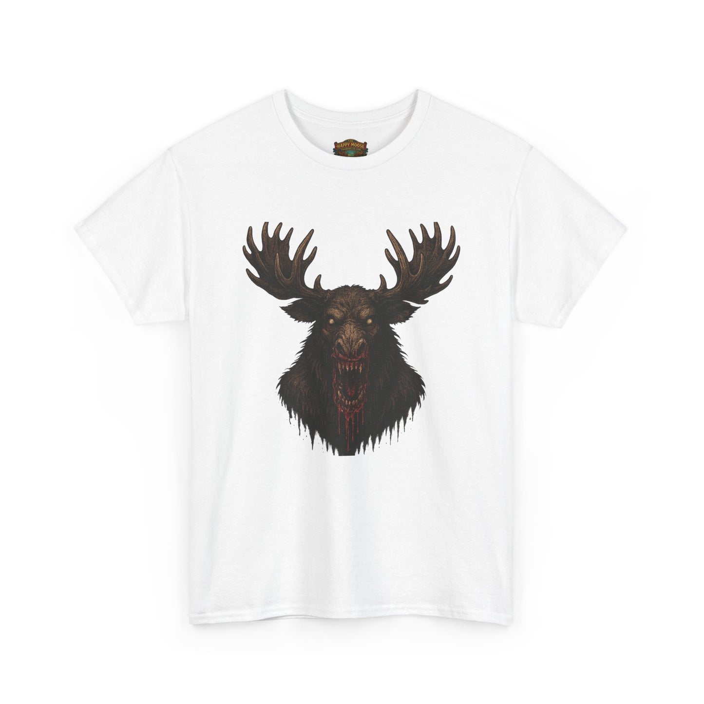 Moose Skull Graphic Tee — Dark Forest Horror Antler Shirt