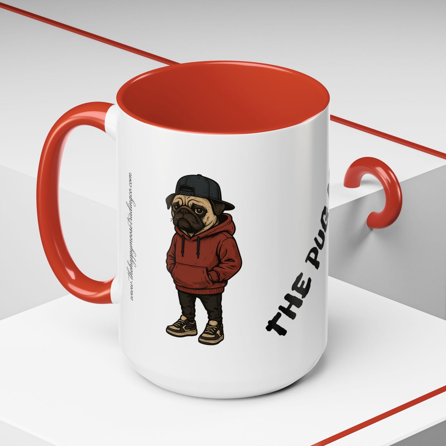 The Pug Mug Accent Coffee Mug — Cute Pug Cartoon Gift (11/15oz)