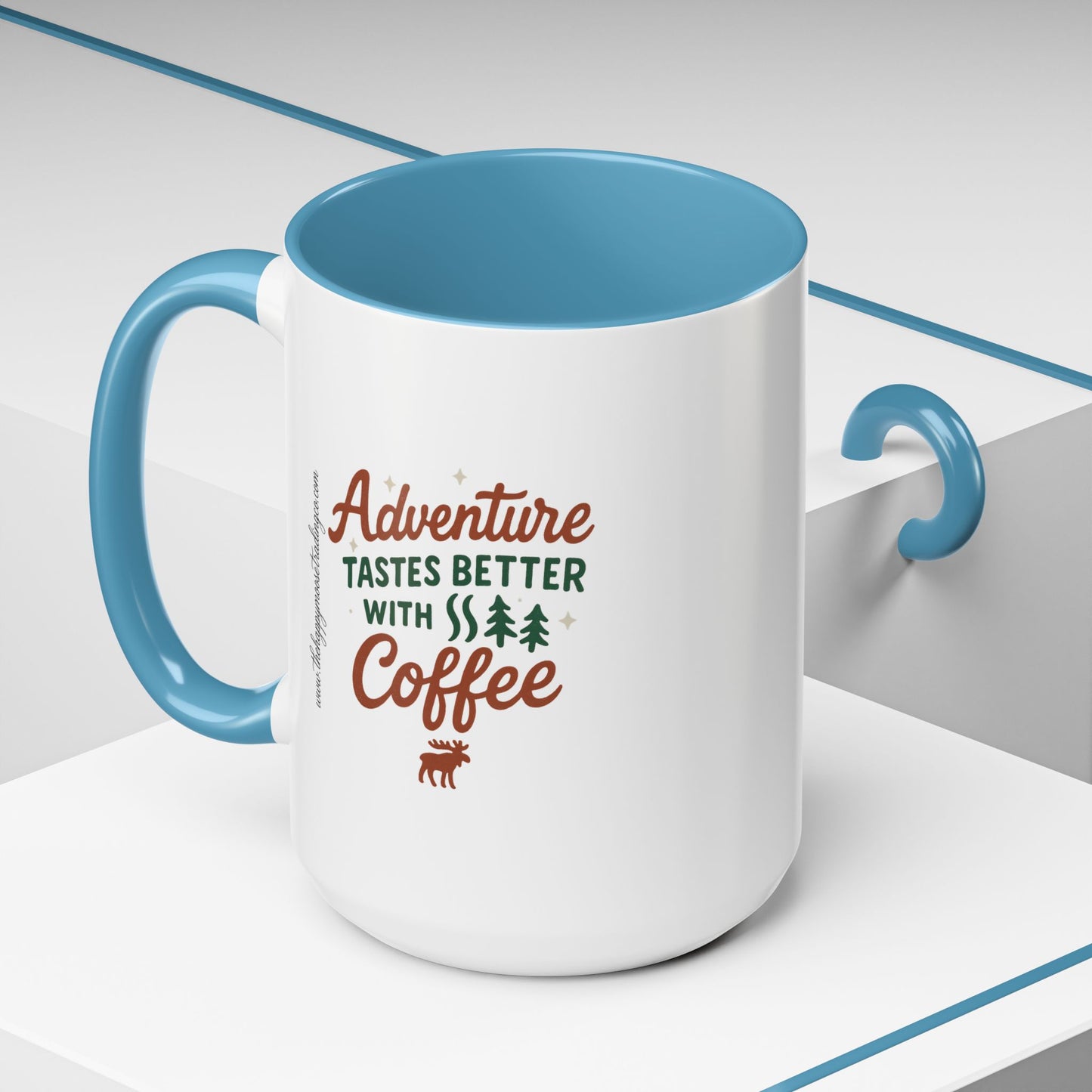 Adventure Tastes Better With Coffee Mug — "Adventure Tastes Better with Coffee" Rustic Outdoor Camper Gift (11/15oz)
