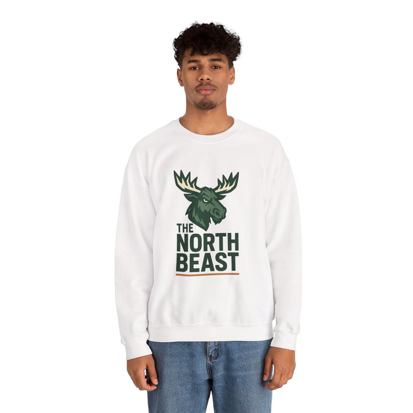 Crewneck Sweatshirt — "The North Beast" Moose Logo Pullover