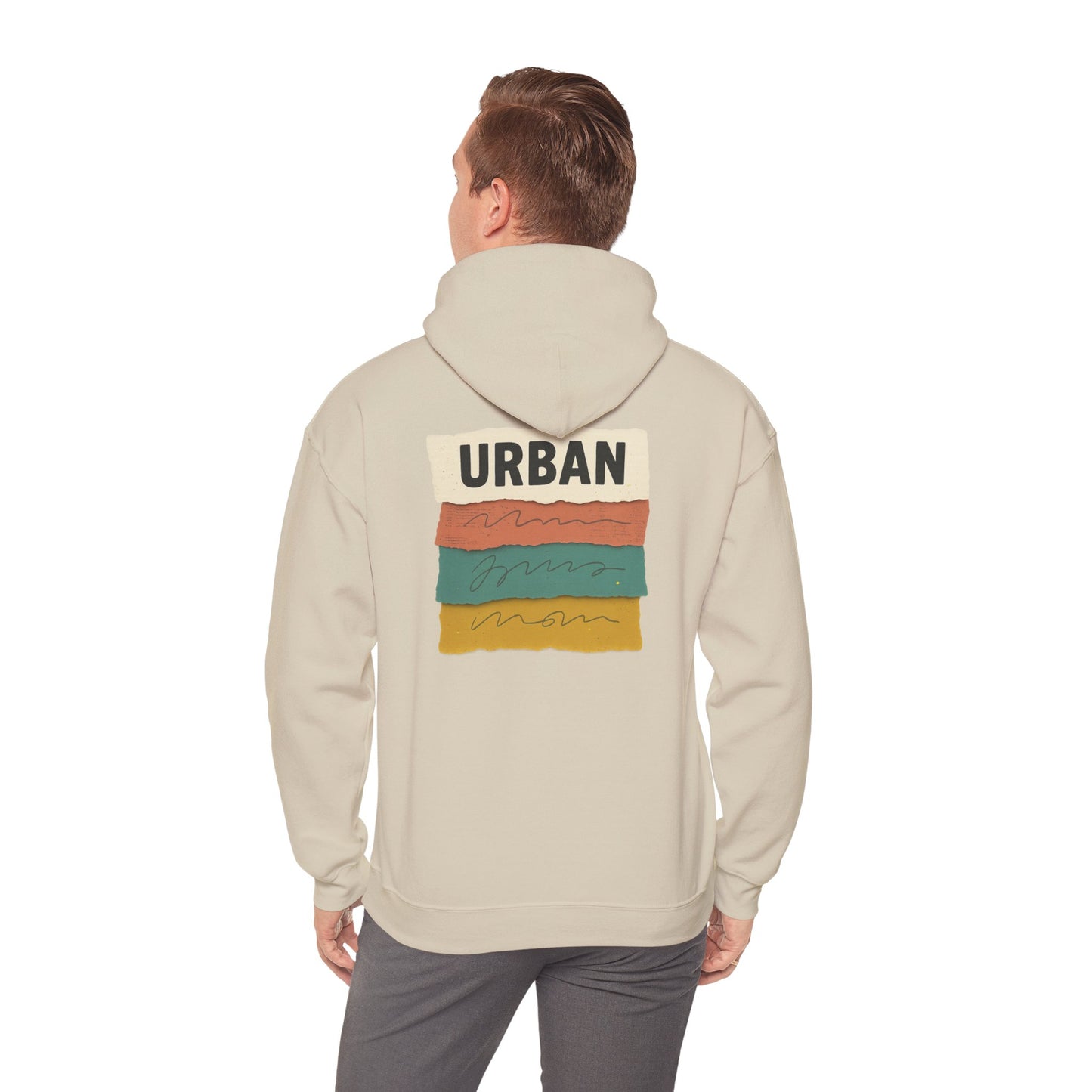 Urban Stripes Hoodie — Retro Color Block Graphic Pullover