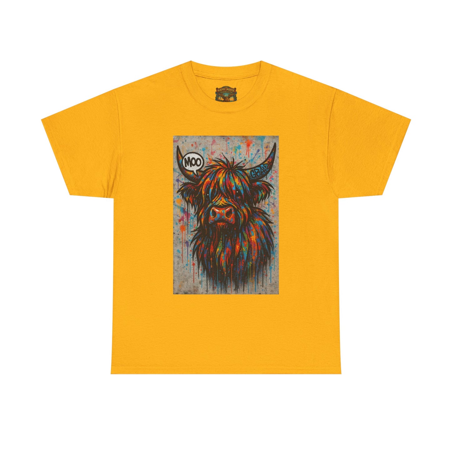 Psychedelic Highland Cow T-Shirt | Retro Rainbow Cow Art 7