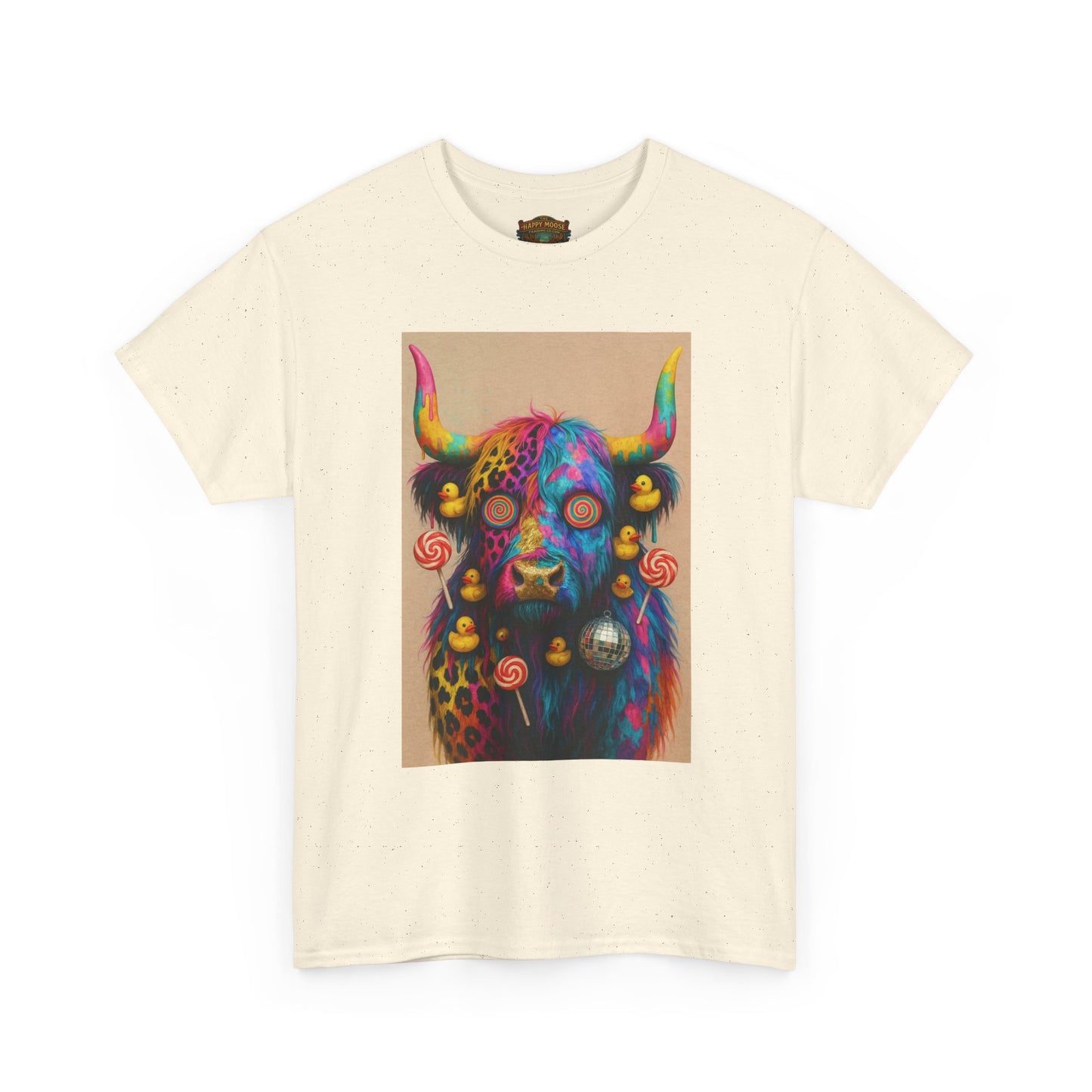 Psychedelic Highland Cow T-Shirt | Retro Rainbow Cow Art 6