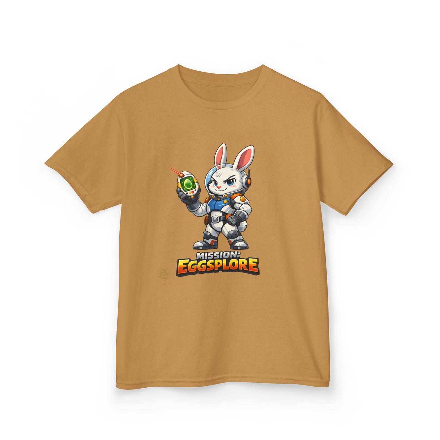 Kids Tee — 'Eggsplore' Bunny Space Explorer Graphic Shirt