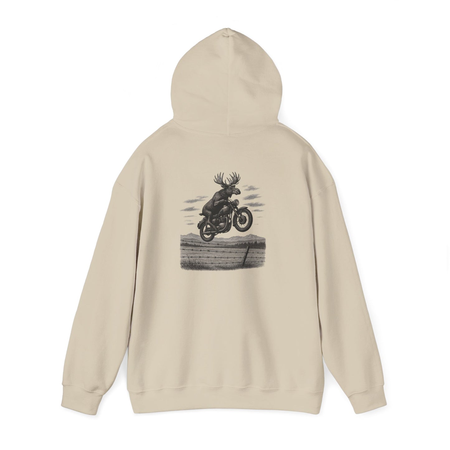 Great Moose Escape Hoodie - Vintage Biker Graphic Sweatshirt