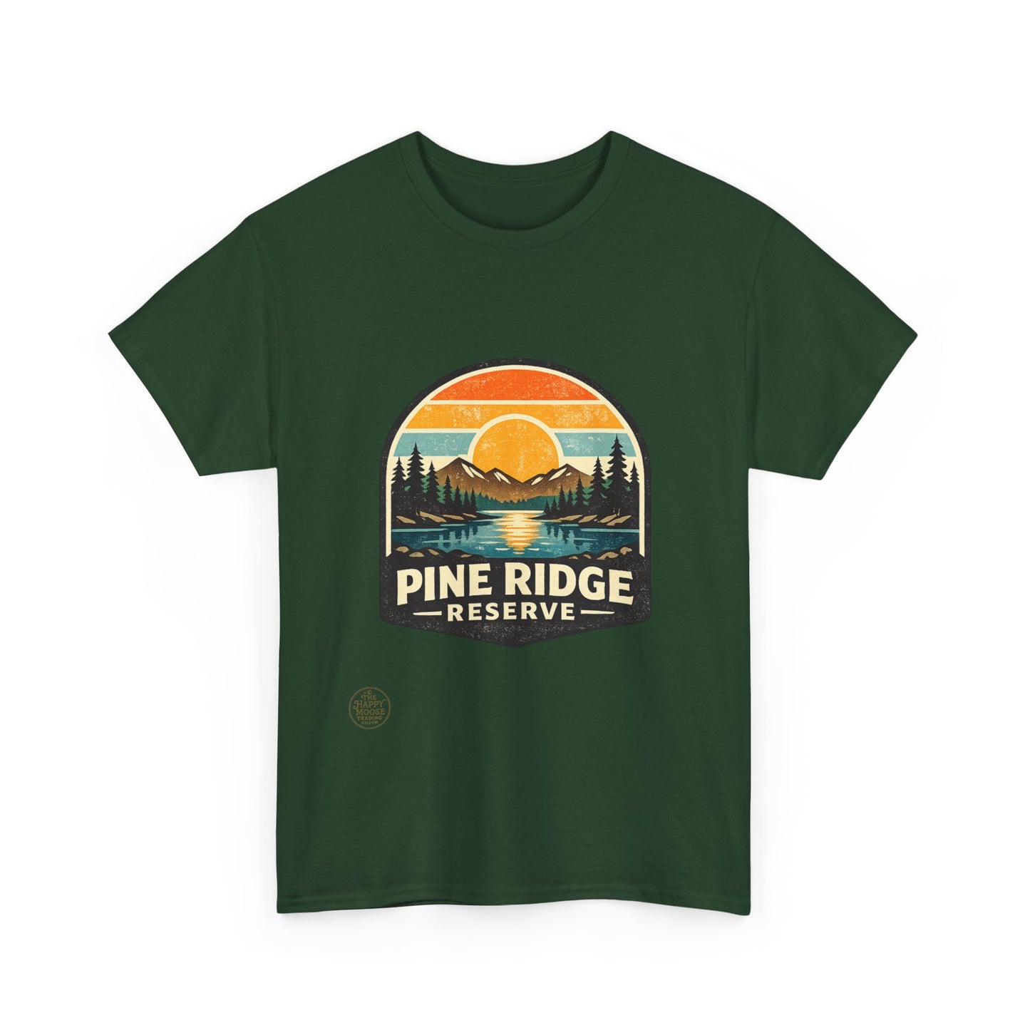Pine Ridge Reserve TShirt — Vintage Sunset Mountain Camping T-Shirt