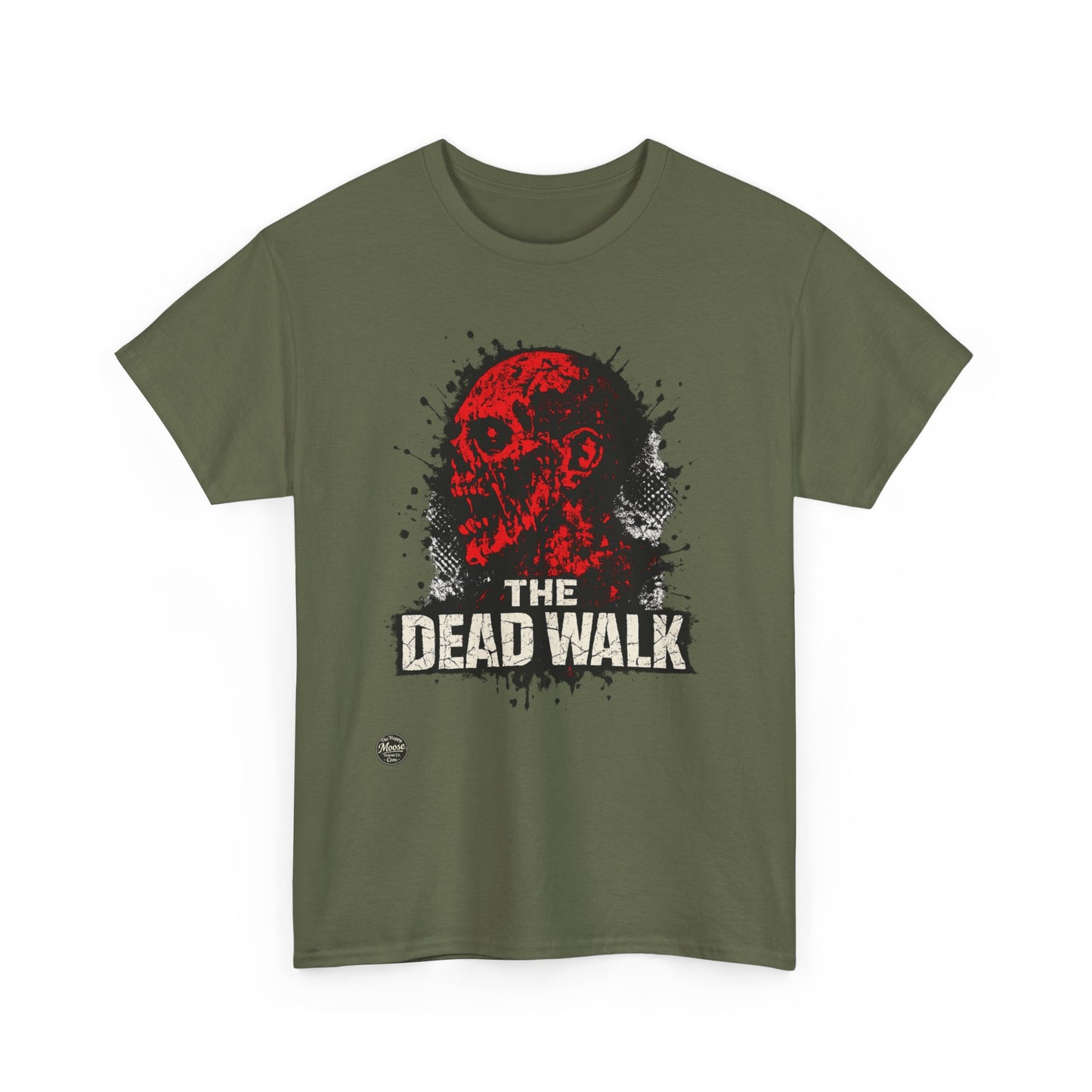 The Dead Walk Horror T-Shirt — Red Zombie Skull Graphic Tee
