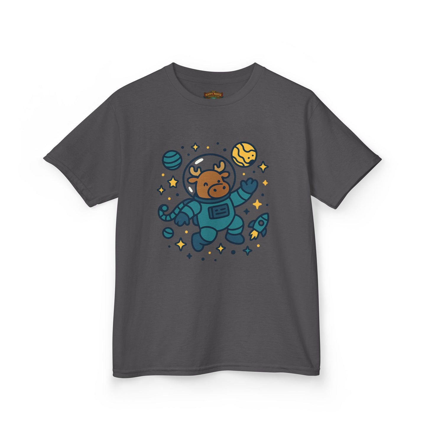 Kids Tee — Cute Astronaut Moose Space Shirt for Children
