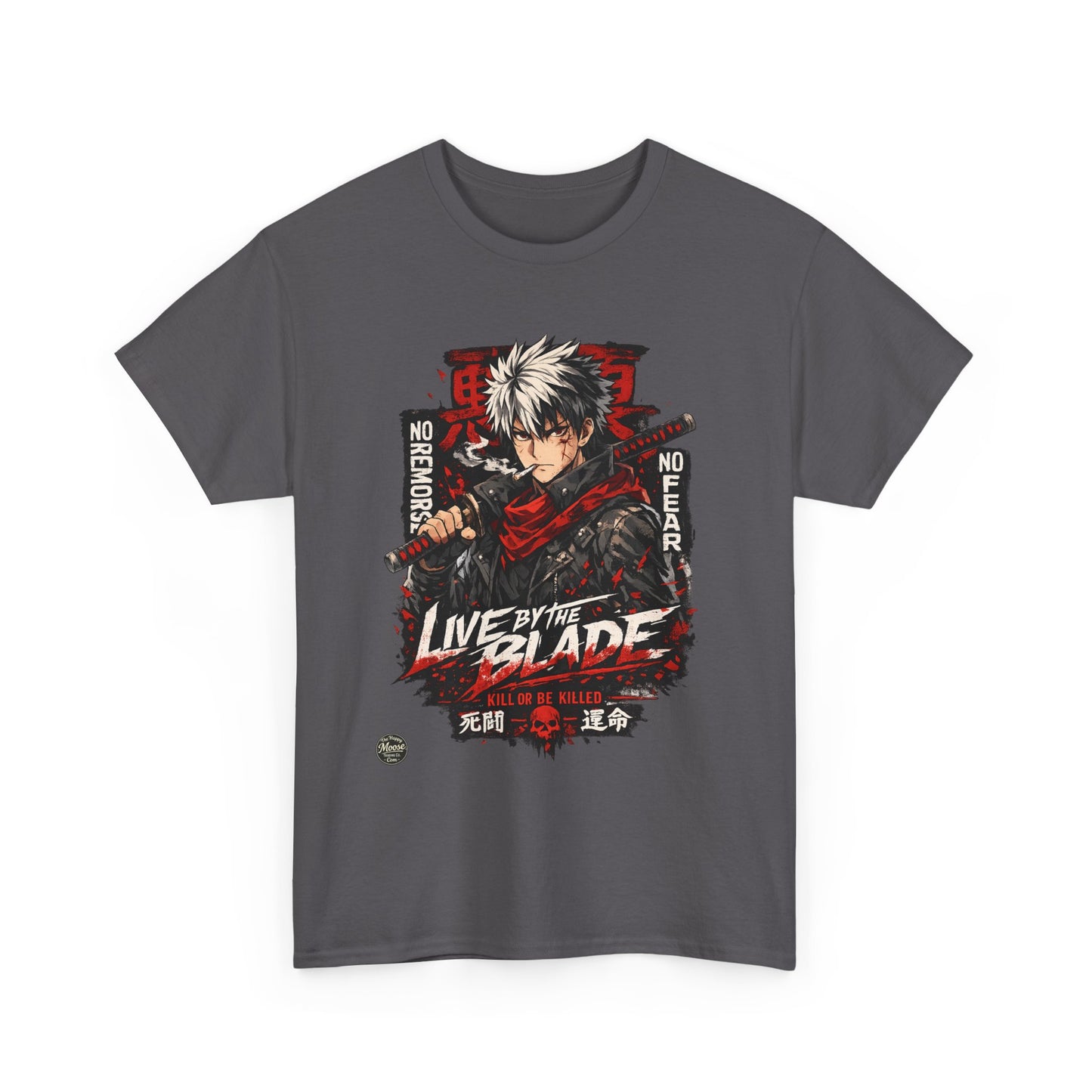 Live by the Blade Anime Tee — Samurai Sword Graphic T-Shirt #E003