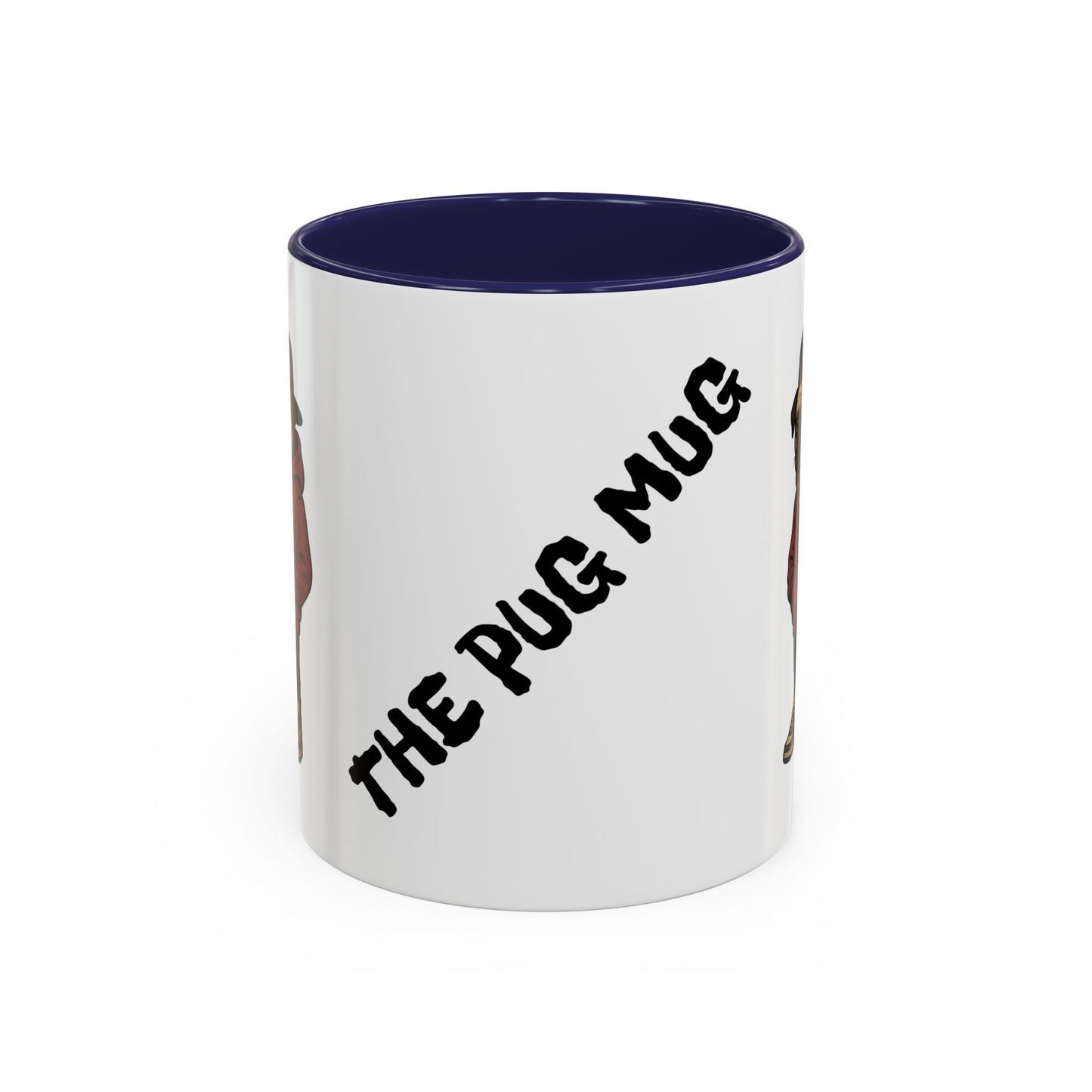 The Pug Mug Accent Coffee Mug — Cute Pug Cartoon Gift (11/15oz)