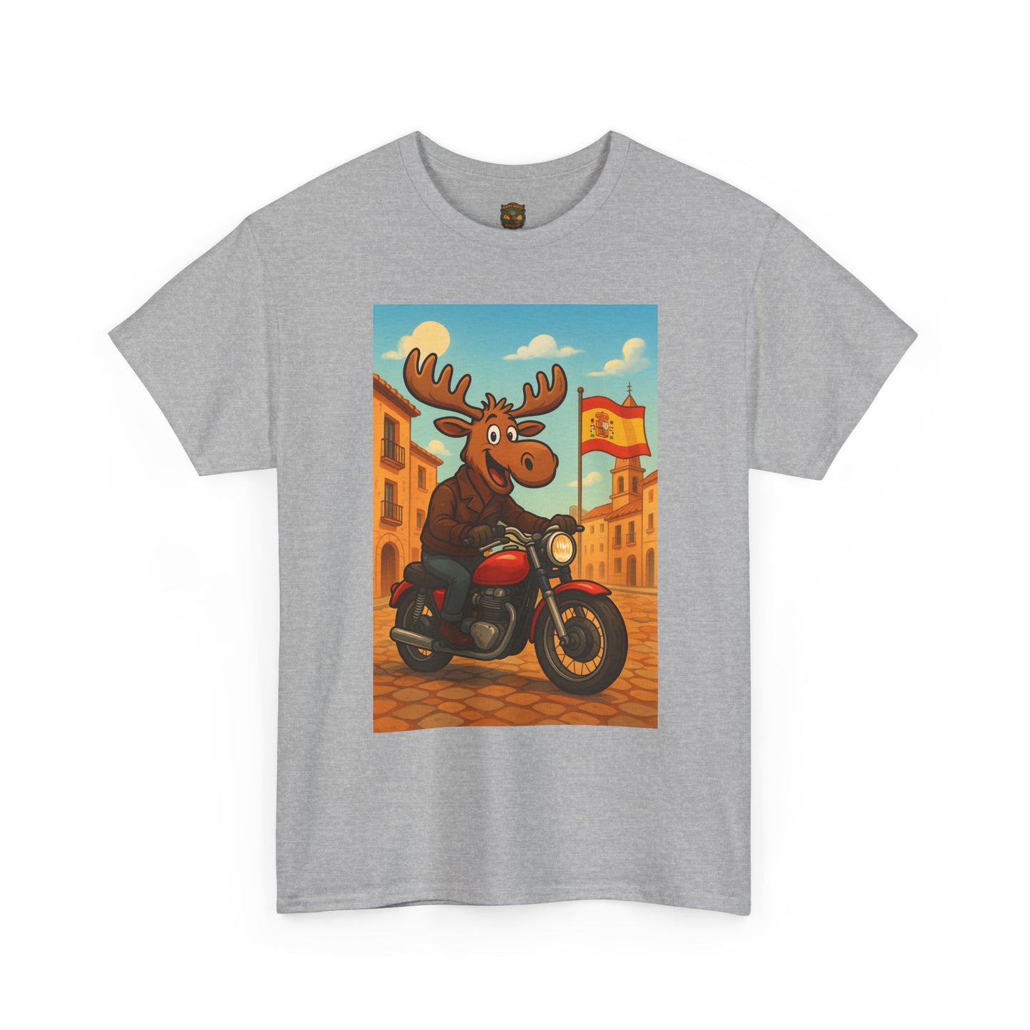 Happy Moose on a Motorcycle T-Shirt | Vintage Biker Animal Tee