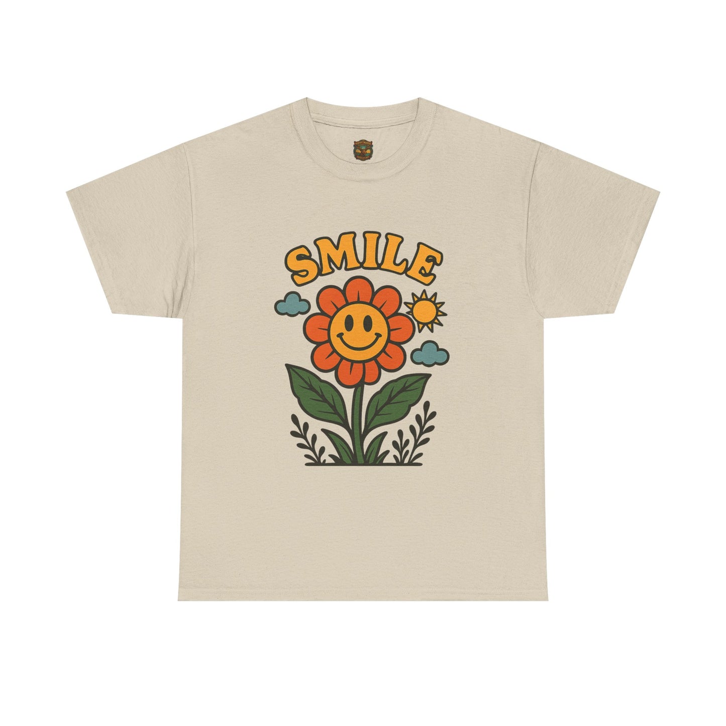 Smile With The Flowers T-Shirt | Floral Typography Tee