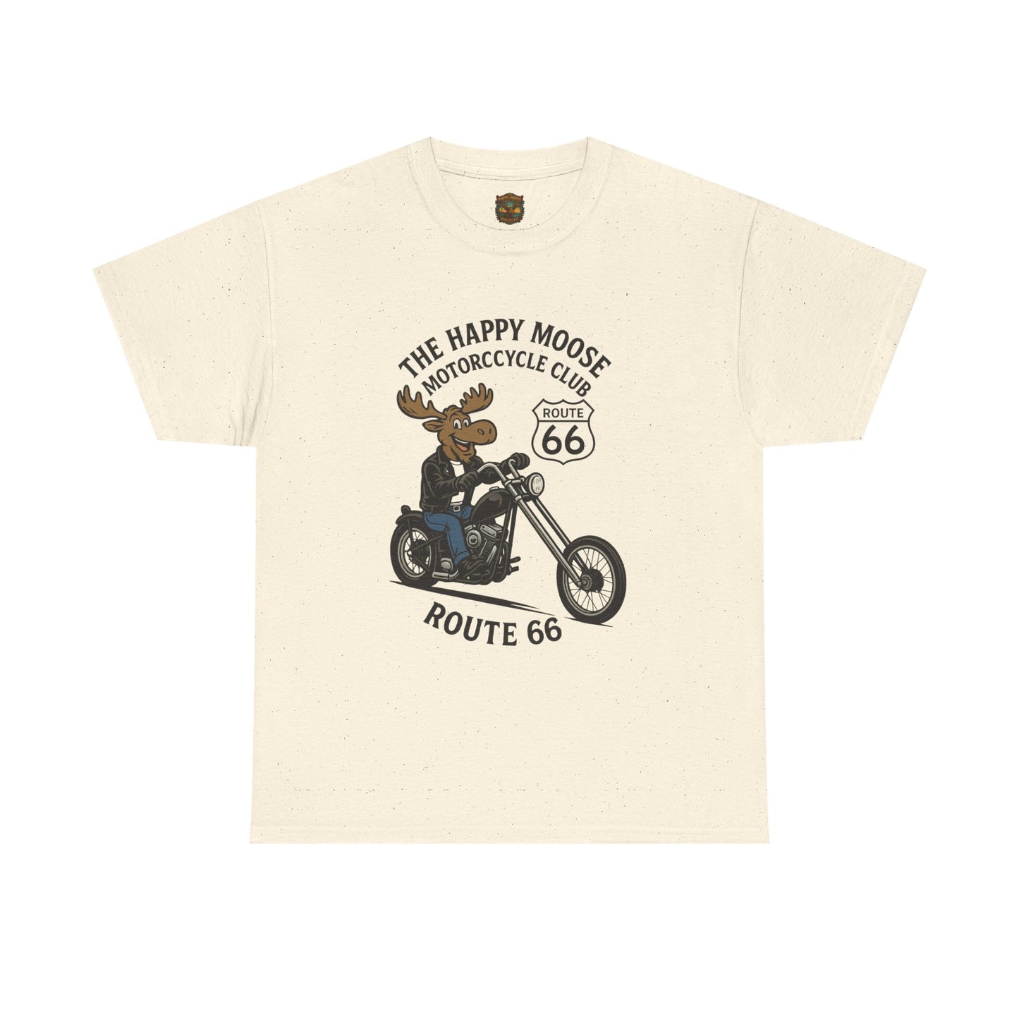 Happy Moose Motorcycle Club Route 66 T-Shirt | Moose Biker Tee