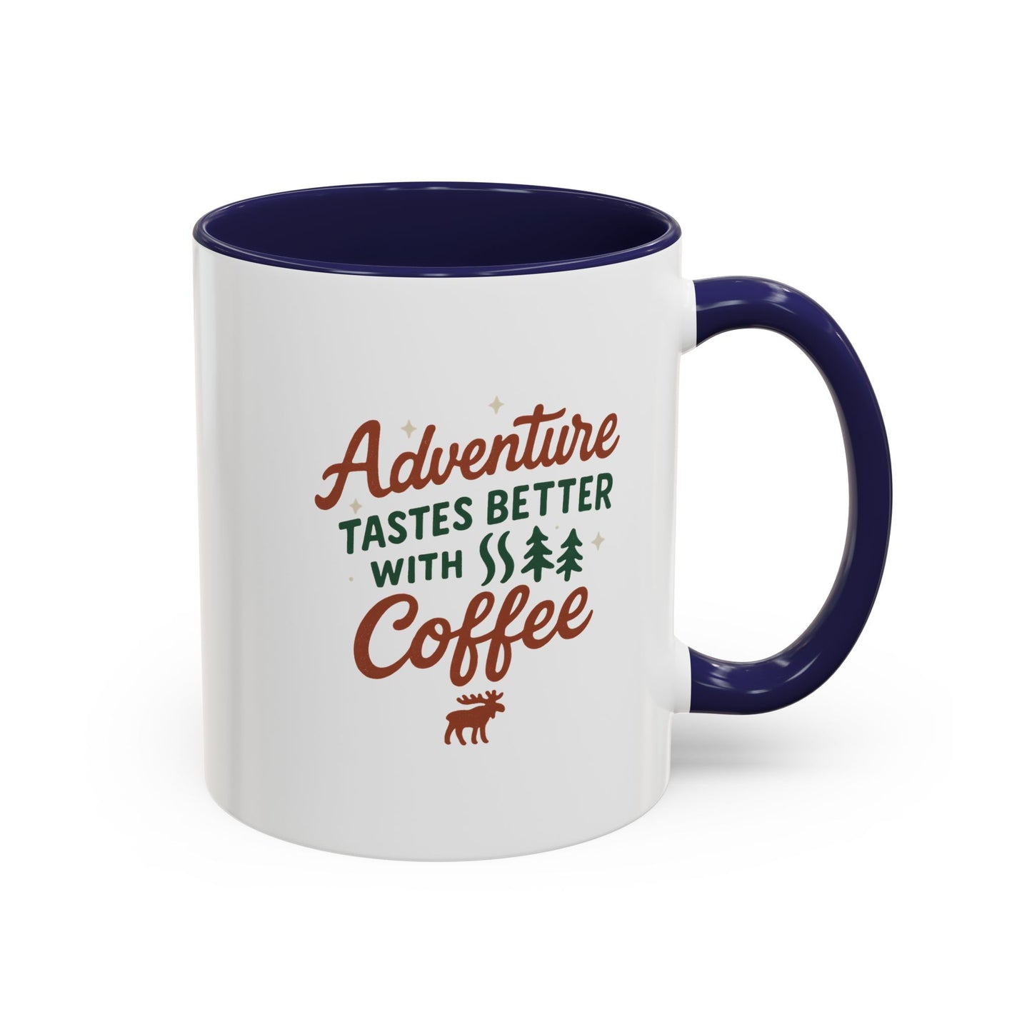 Adventure Tastes Better With Coffee Mug — "Adventure Tastes Better with Coffee" Rustic Outdoor Camper Gift (11/15oz)