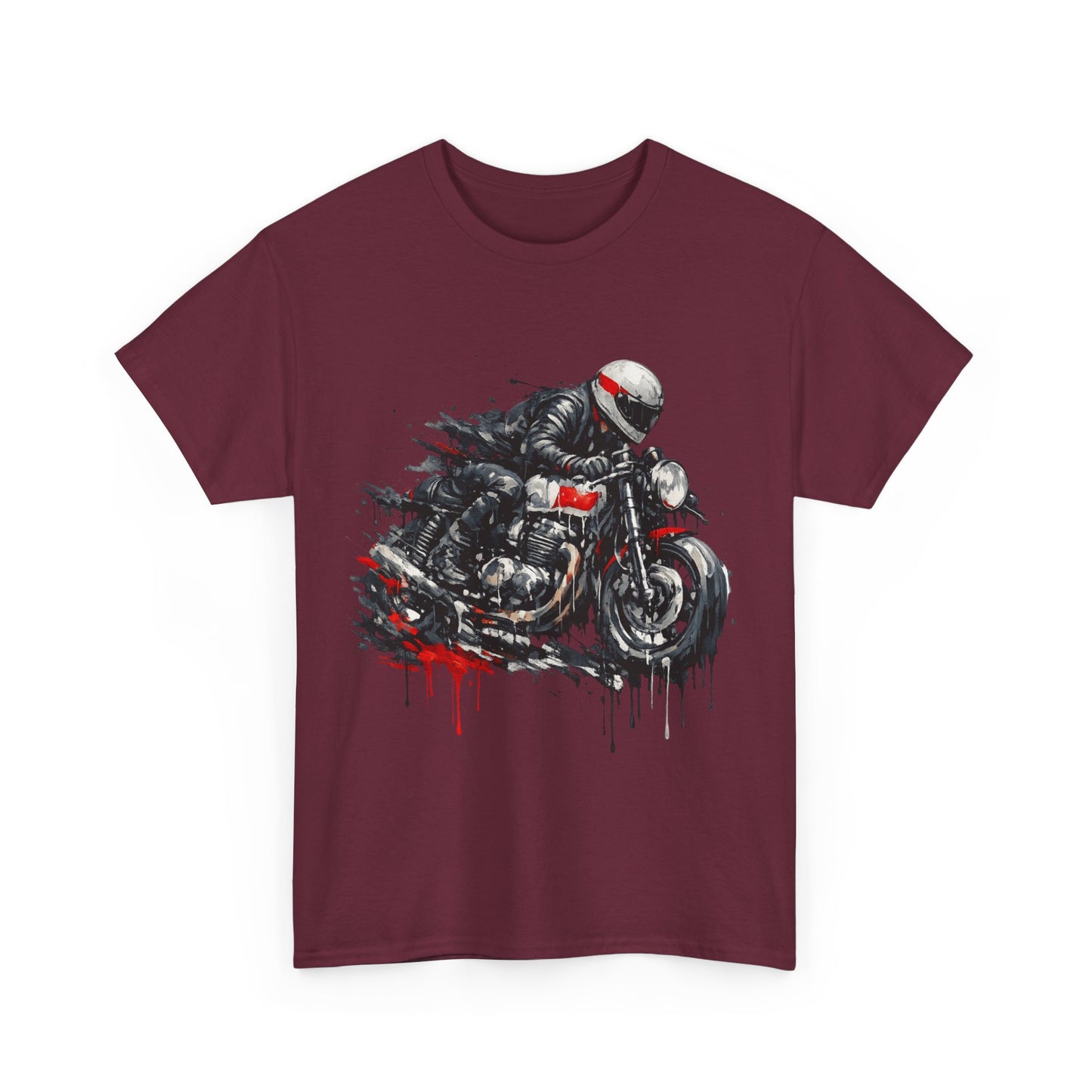 Motorcycle Racer T-Shirt Speed Rider Graphic Drip Street Art Biker Tee EBC09