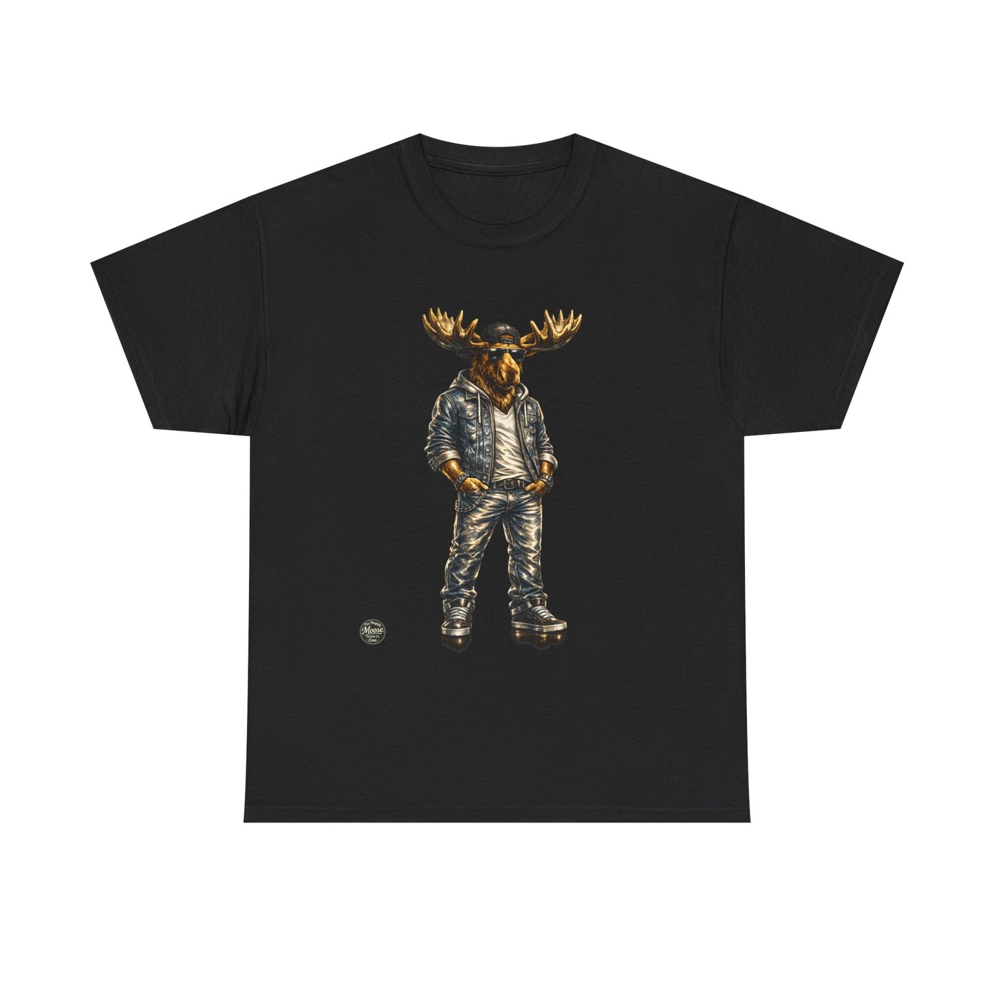 Rustic Urban Moose Graphic Tee — Outdoorsy Moose Illustration T-Shirt