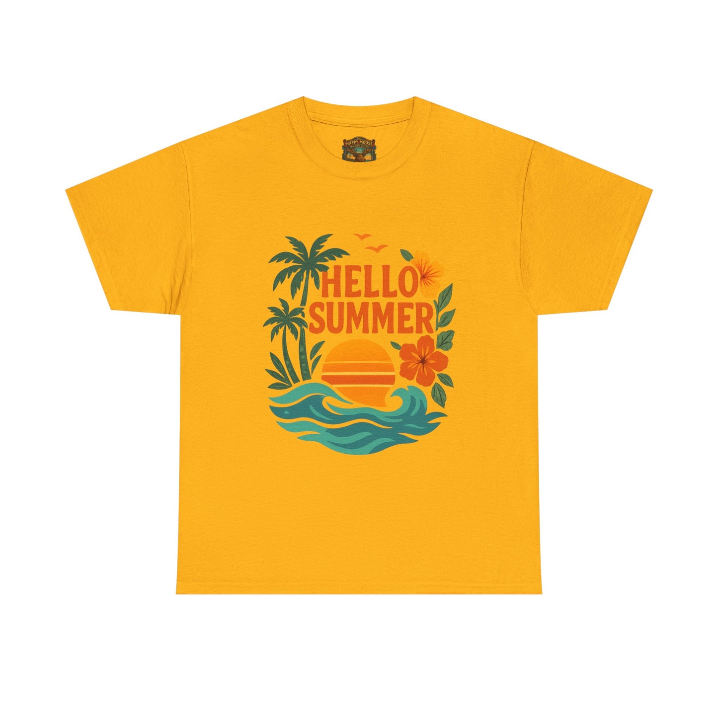 Hello Summer T-Shirt | Sunshine Text Graphic, Summer Vibes Tee