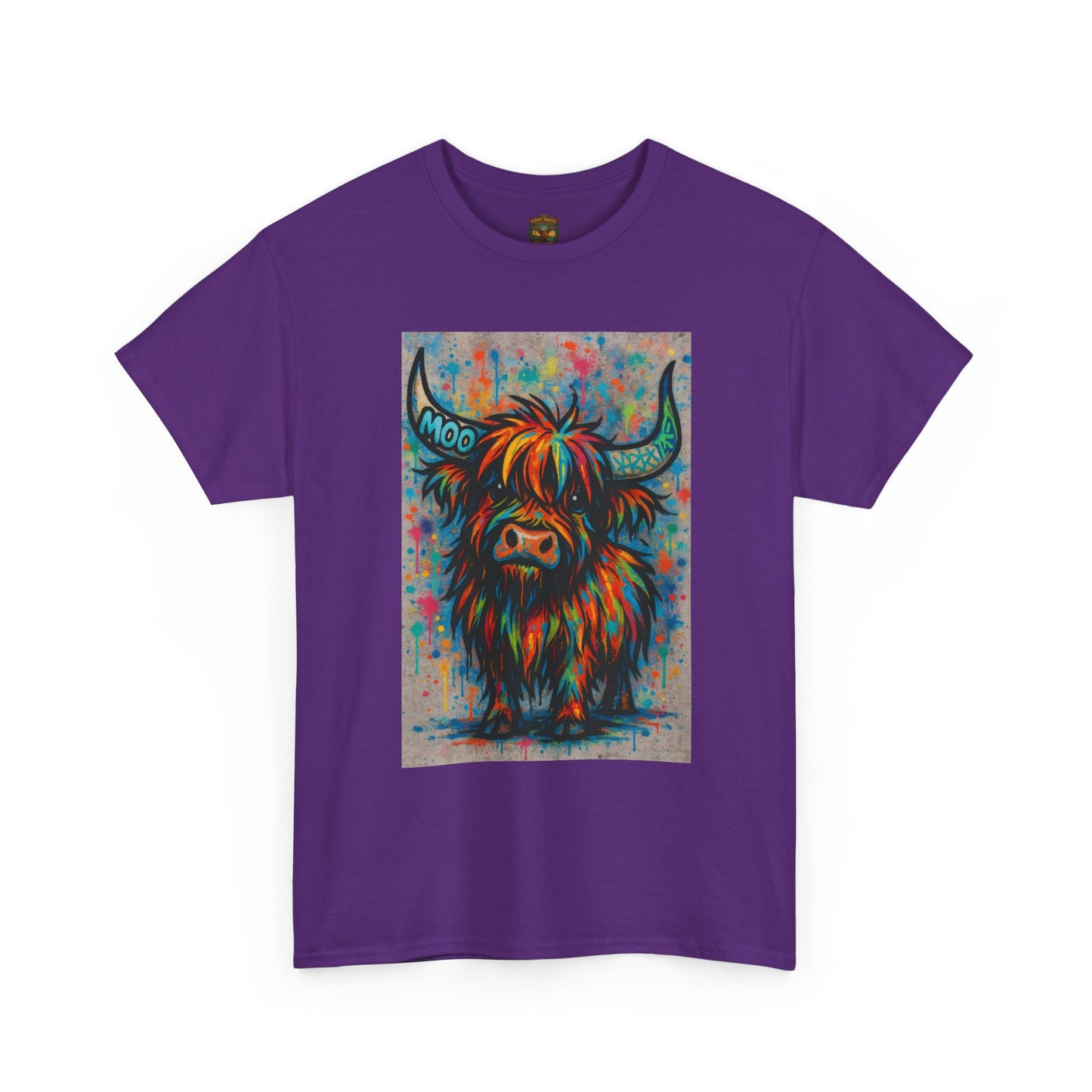Psychedelic Highland Cow T-Shirt | Retro Rainbow Cow Art 8