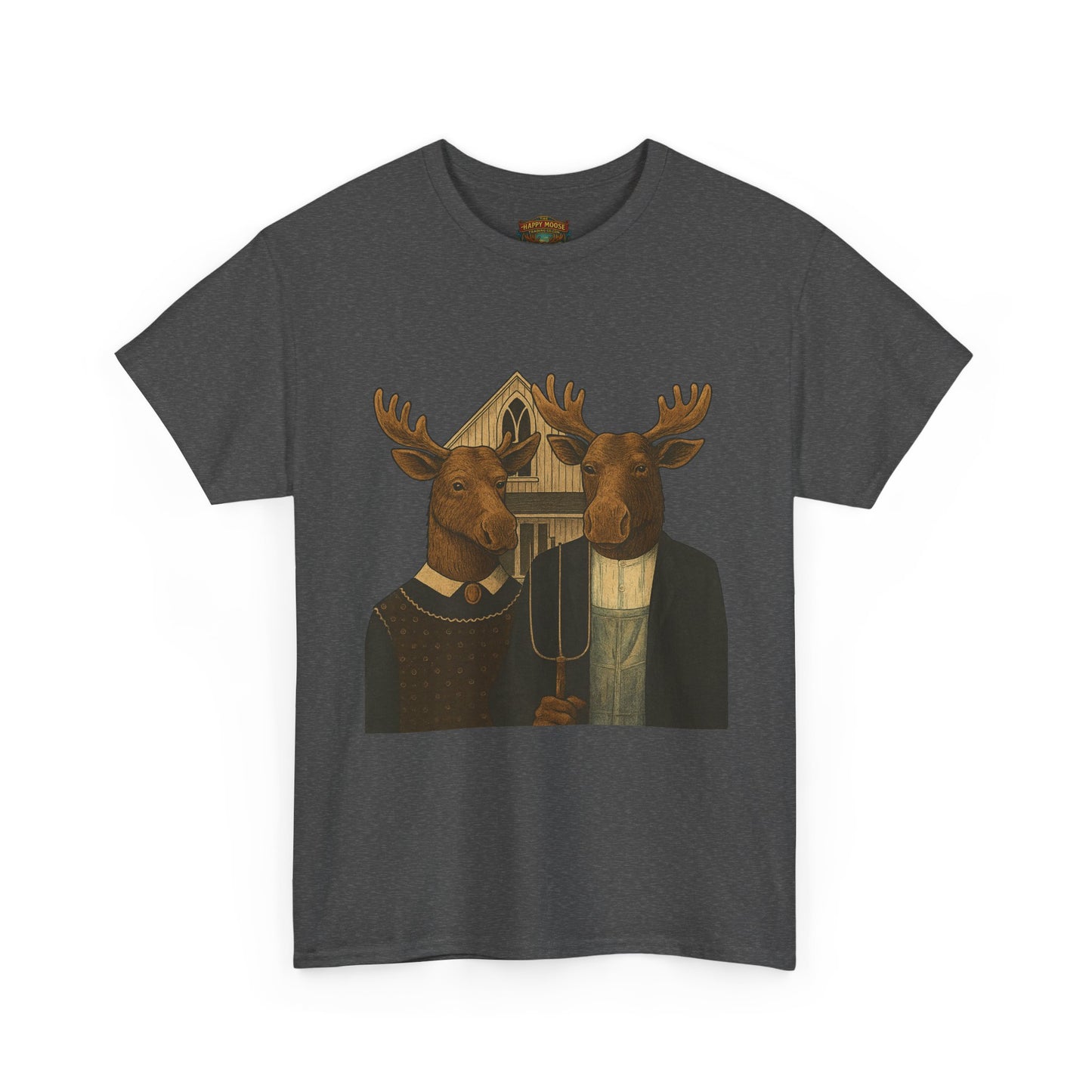 Moose Portrait T-Shirt — Vintage Animal Couple Graphic Tee