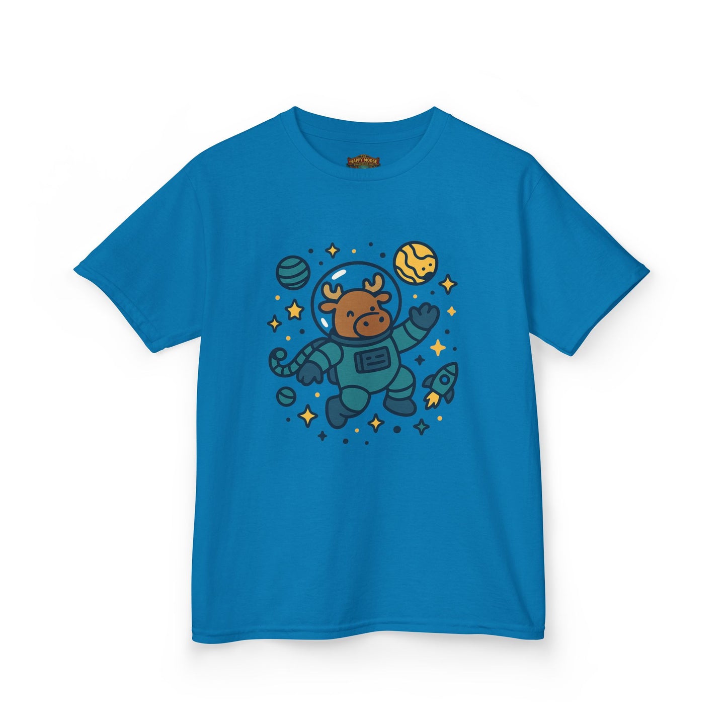 Kids Tee — Cute Astronaut Moose Space Shirt for Children
