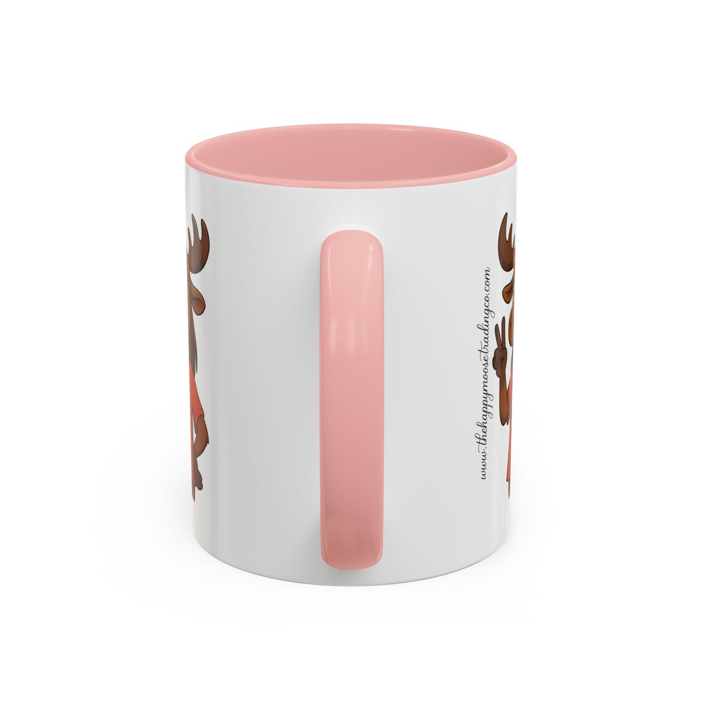 Peace Sign Moose Accent Coffee Mug — Hippie Moose with Flower Crown (11/15oz)