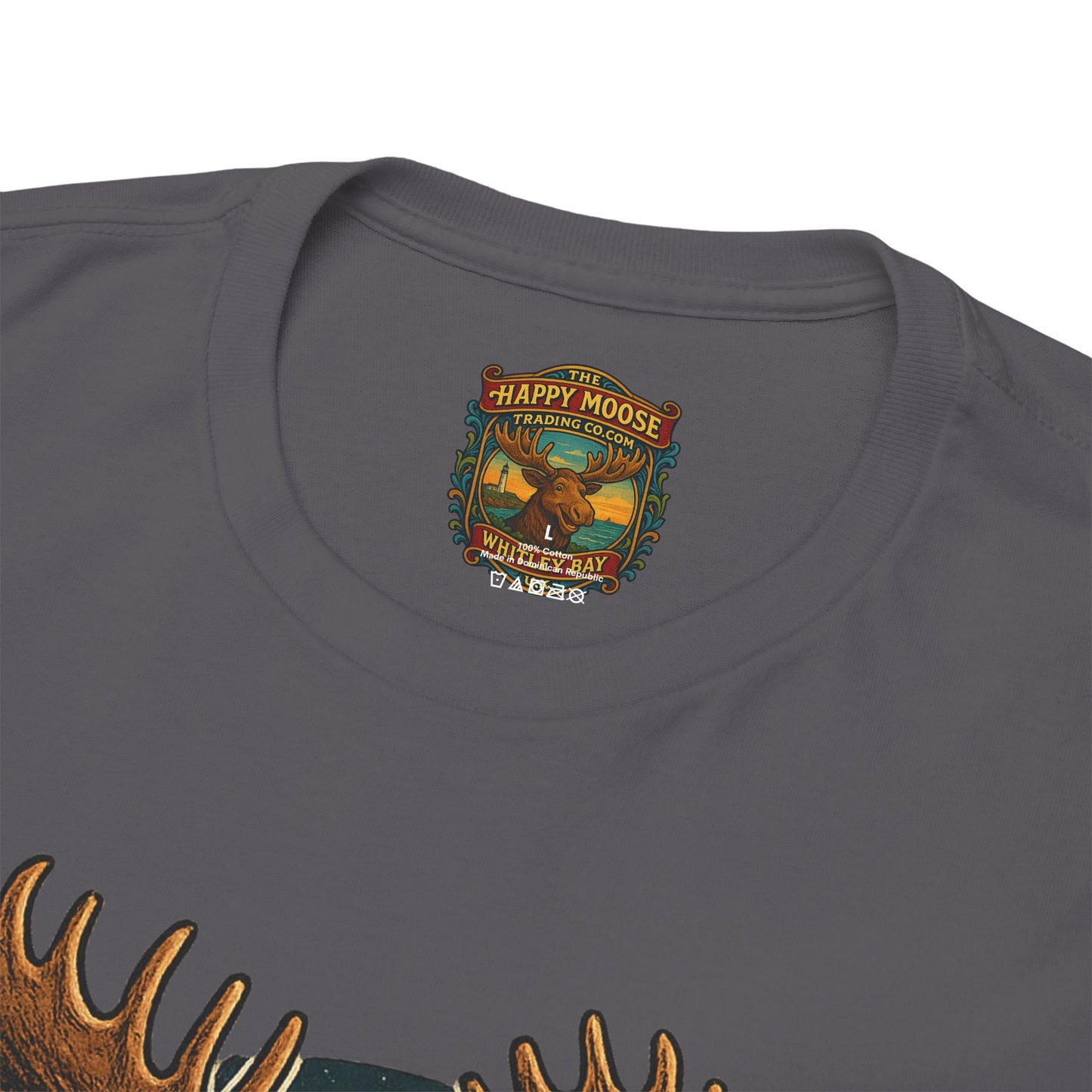 Running Moose Graphic Tee - Retro Sunset Jogging Animal Fitness Shirt