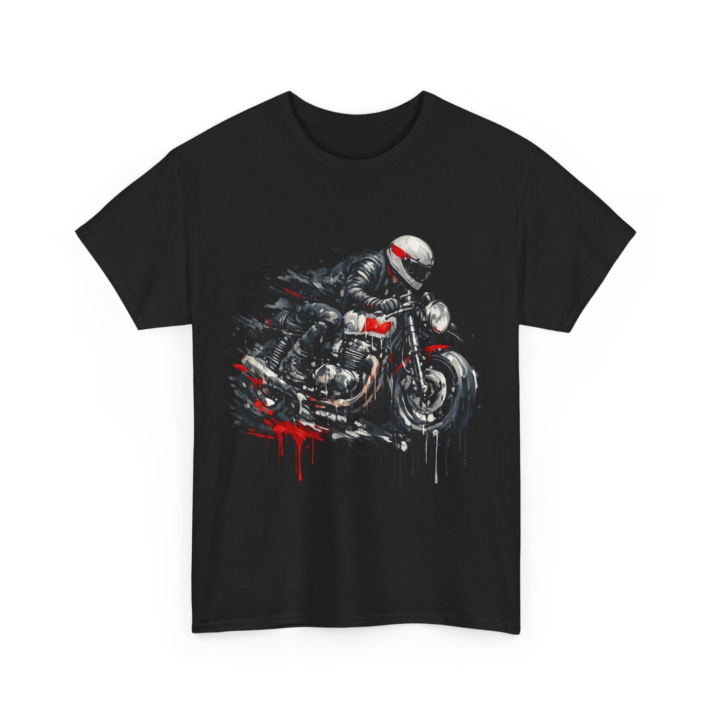 Motorcycle Racer T-Shirt Speed Rider Graphic Drip Street Art Biker Tee EBC09