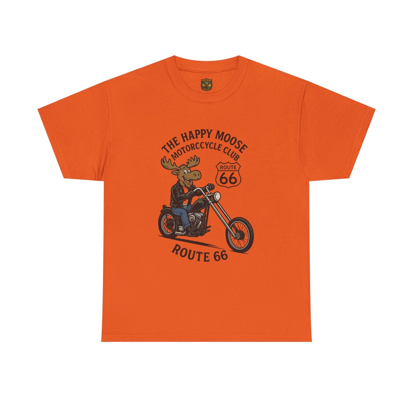 Happy Moose Motorcycle Club Route 66 T-Shirt | Moose Biker Tee