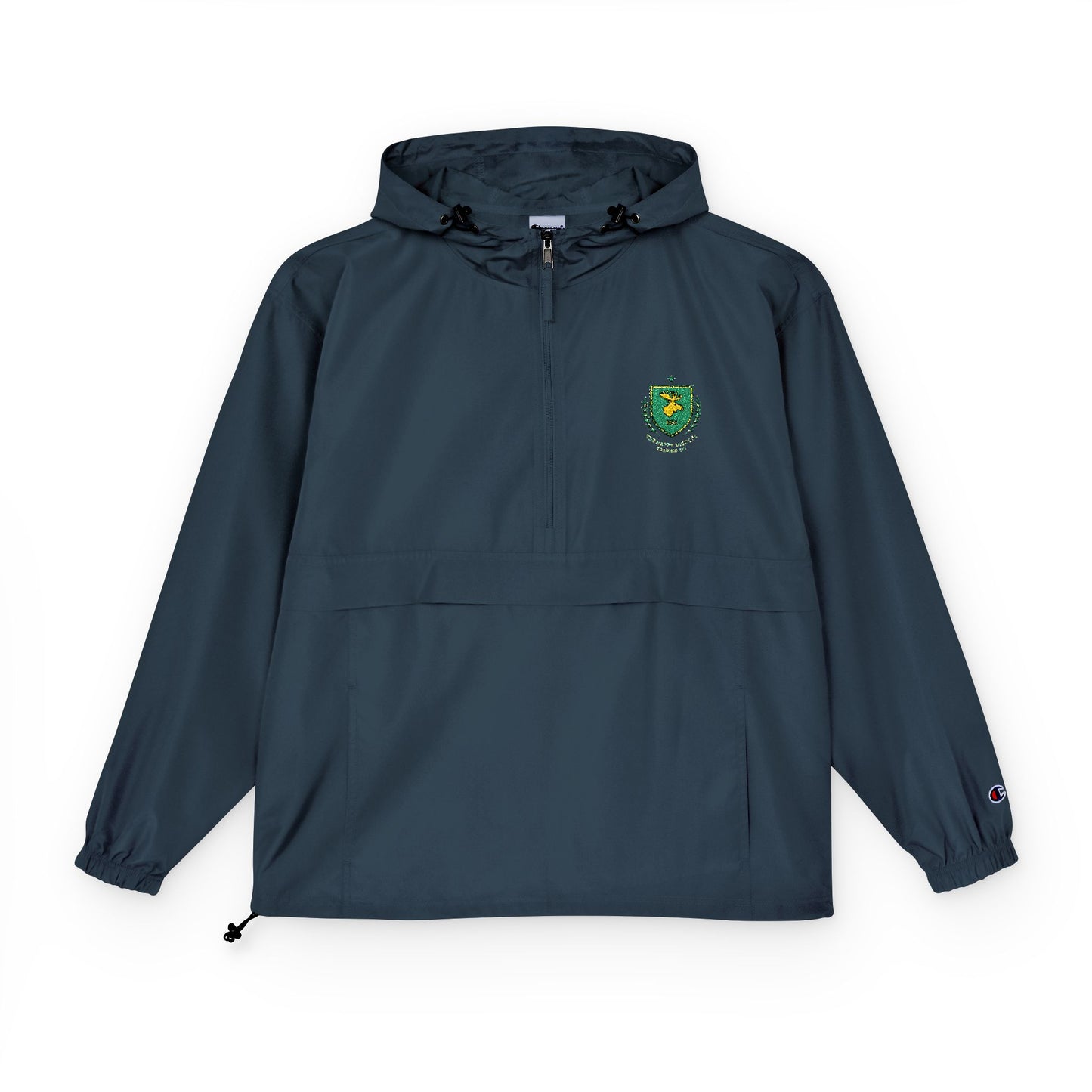 Yellow Packable Anorak Jacket — Small Green Crest Chest Logo