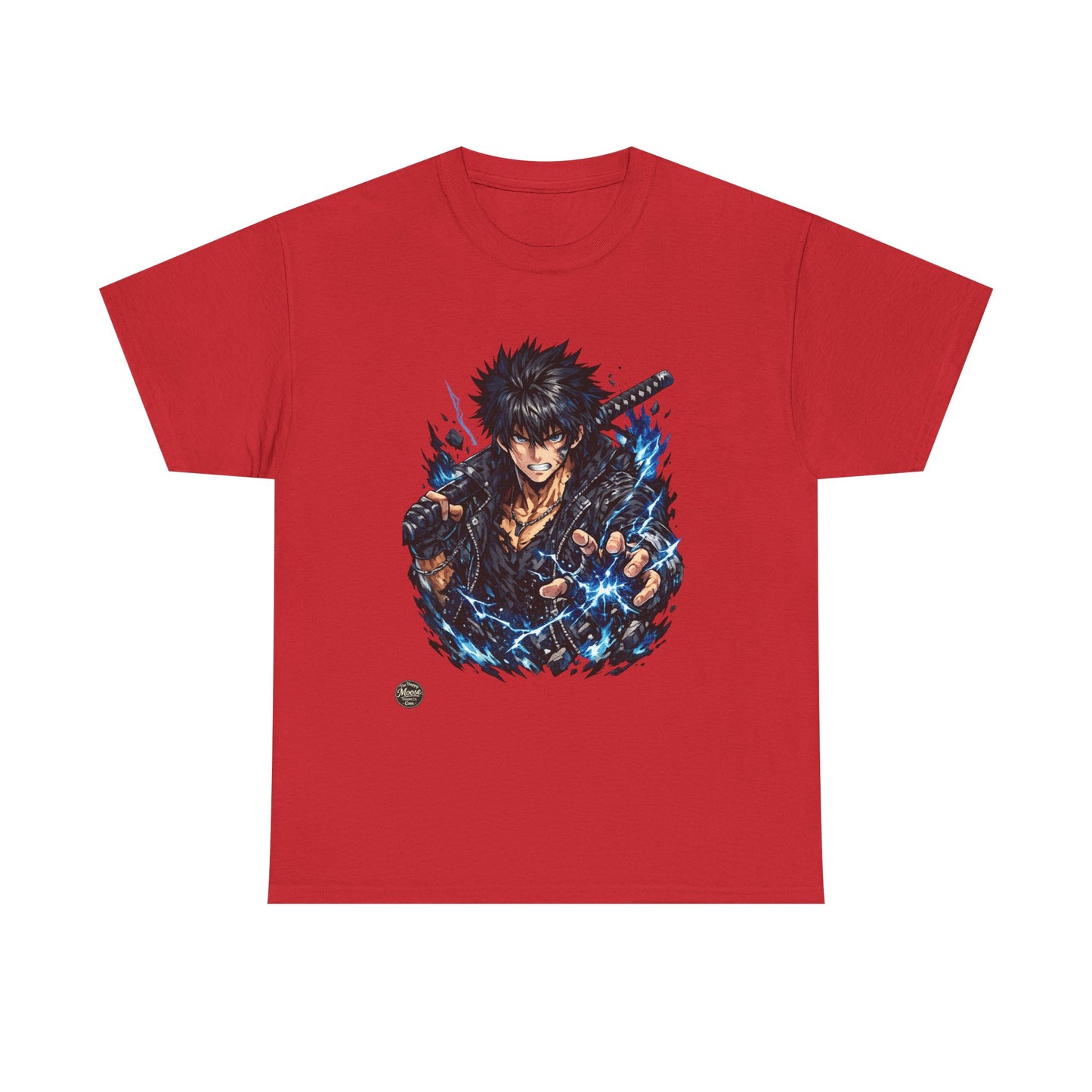 Samurai Warrior Anime Tee — Fierce Swordfighter Graphic T-Shirt #E005