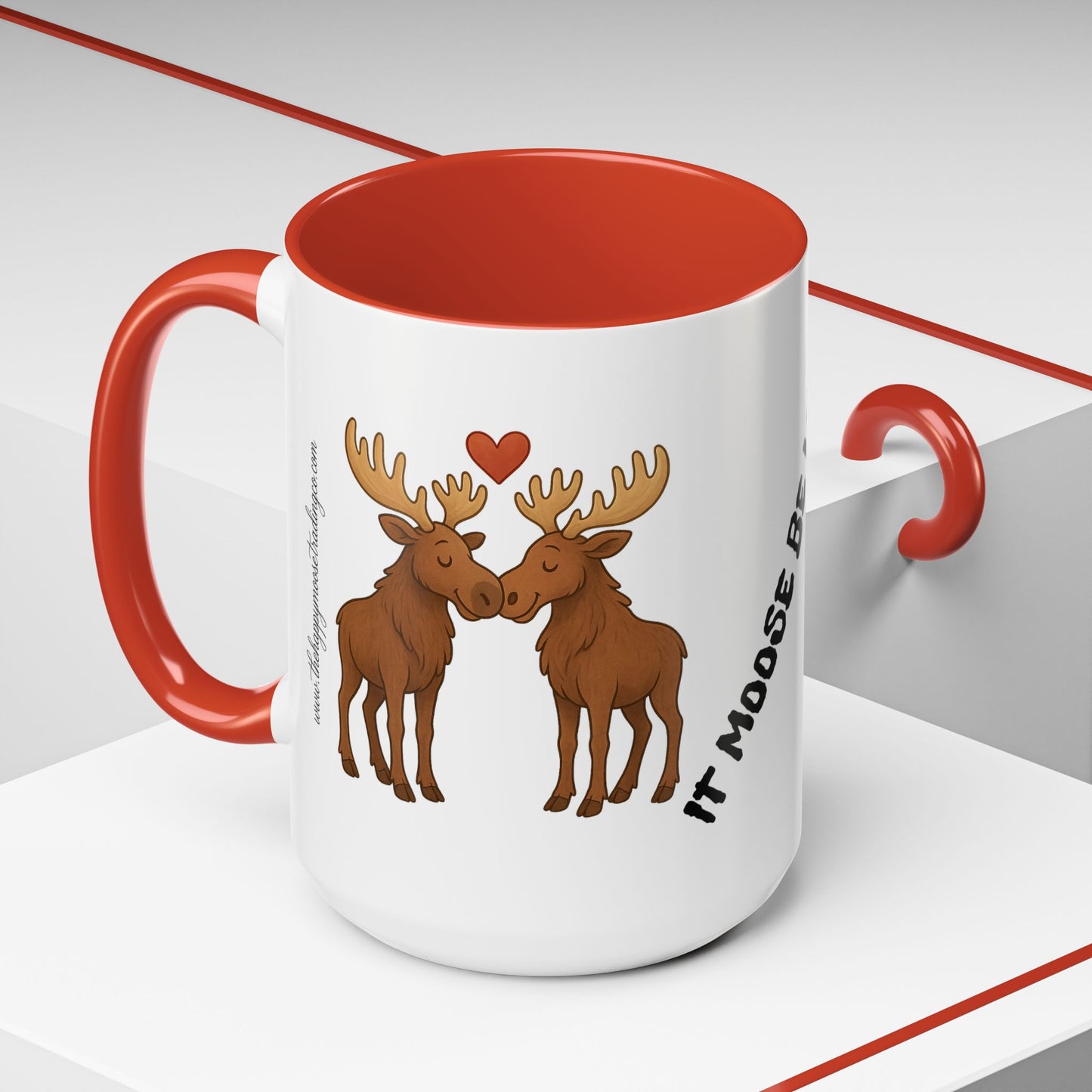 It Moose Be Love Coffee Mug — Cute Romantic Moose Couples Accent Mug (11/15oz)