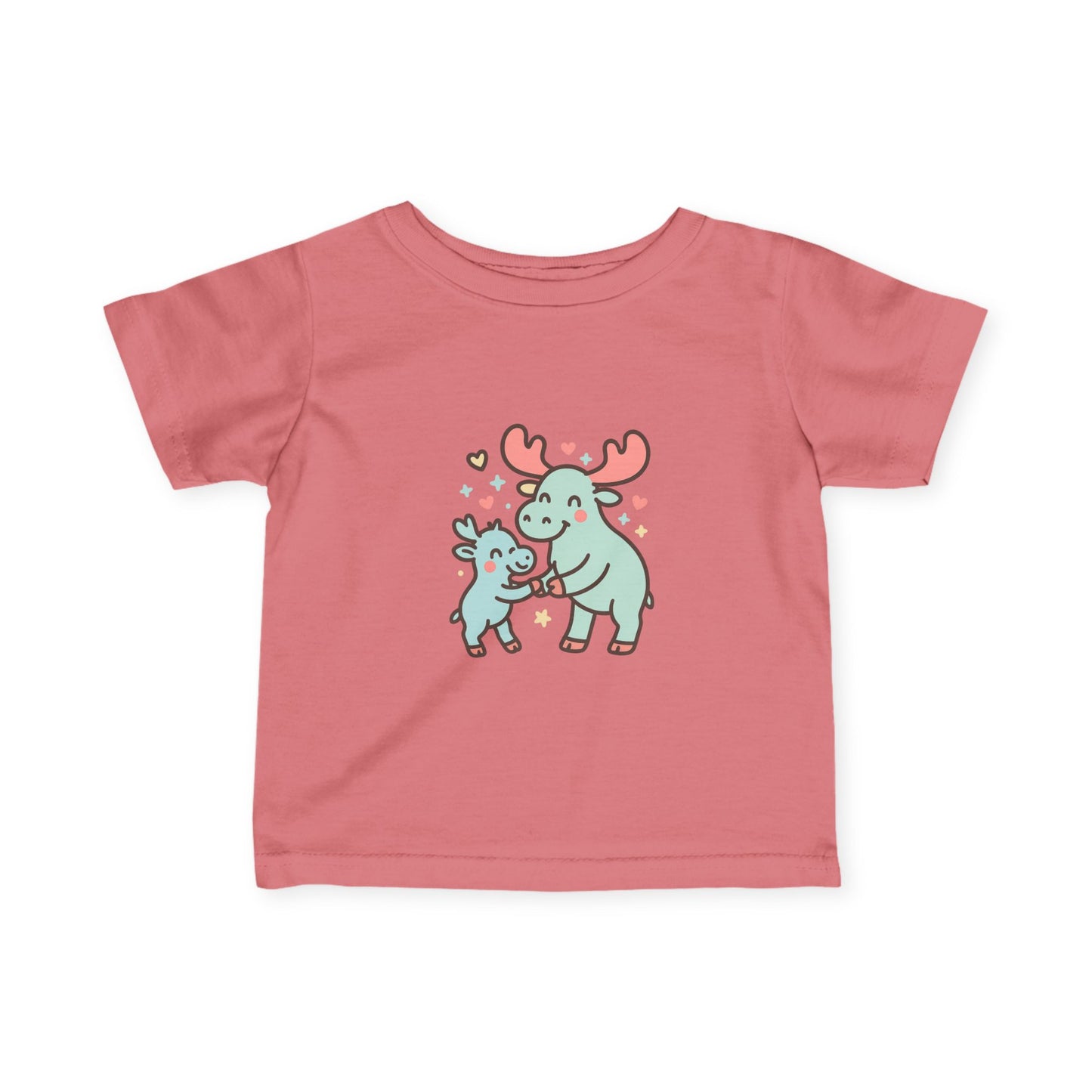 Cute Moose Mom & Baby Infant Tee — Adorable Woodland Family Baby Shirt
