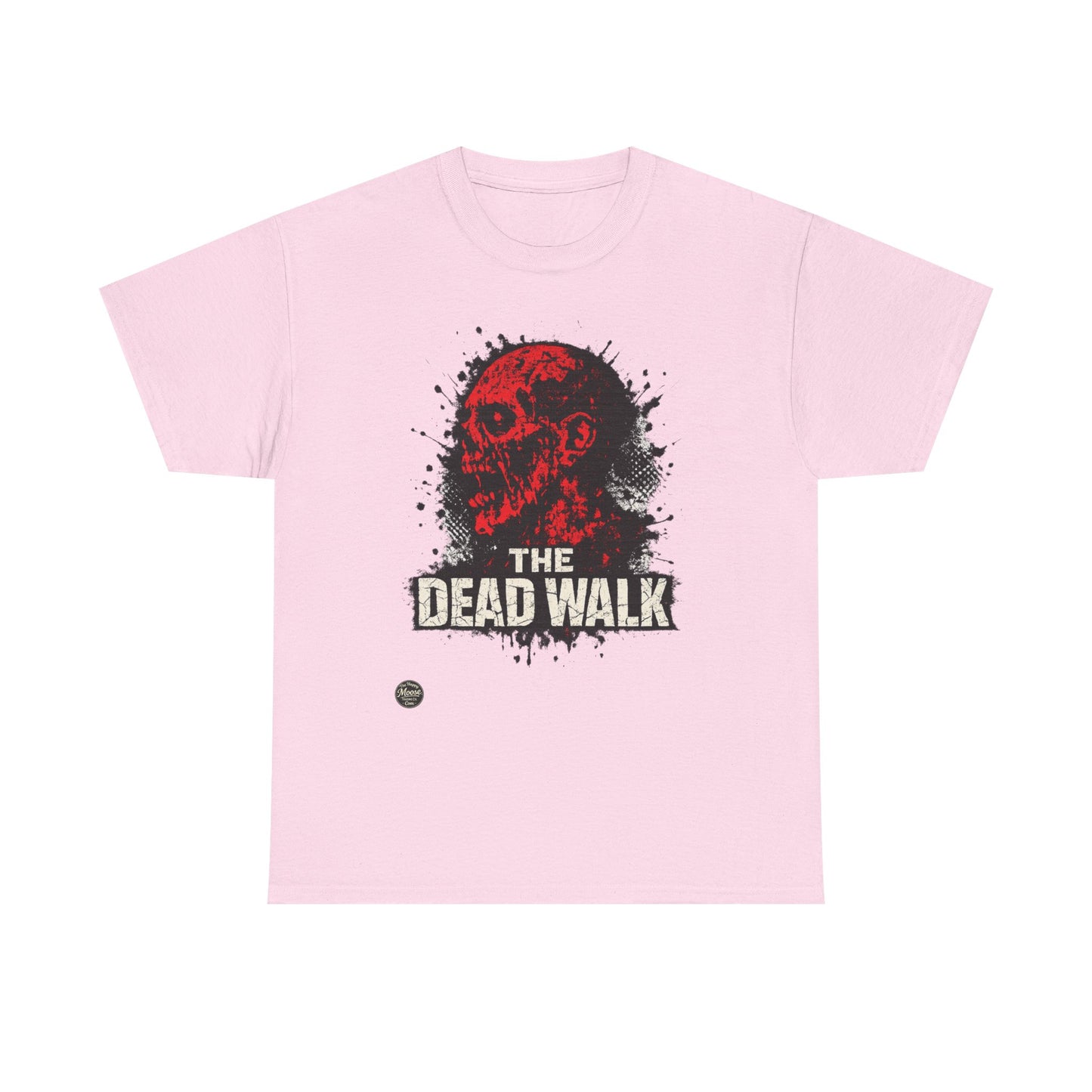 The Dead Walk Horror T-Shirt — Red Zombie Skull Graphic Tee