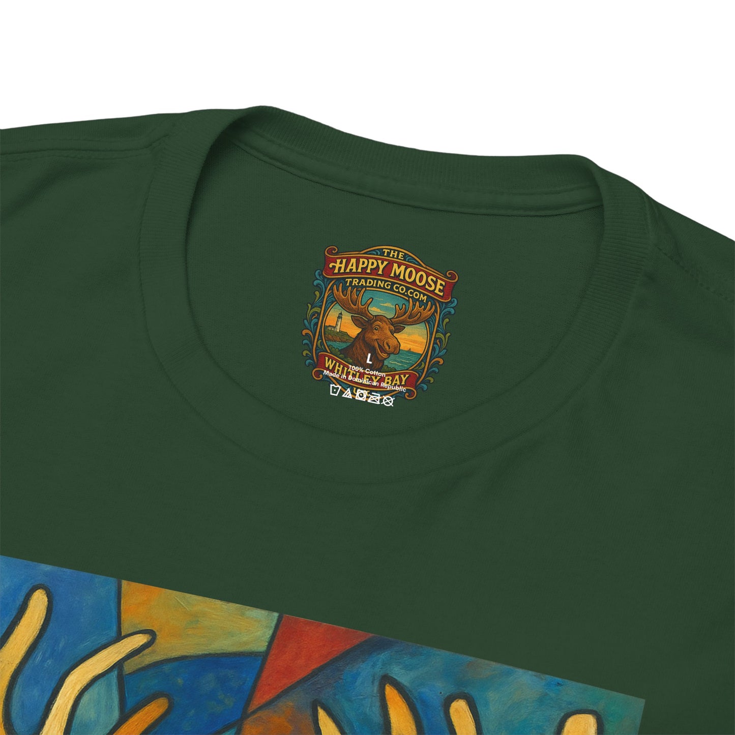 Picasso Moose T‑Shirt — Colorful Geometric Woodland Art Tee