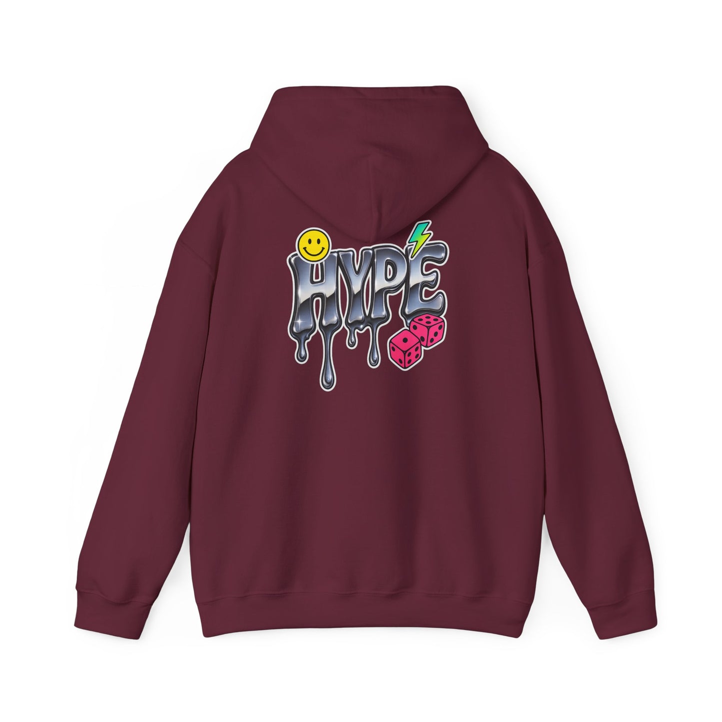 Hype Drip Hoodie — Graphic Streetwear Sweatshirt with Smiley & Dice