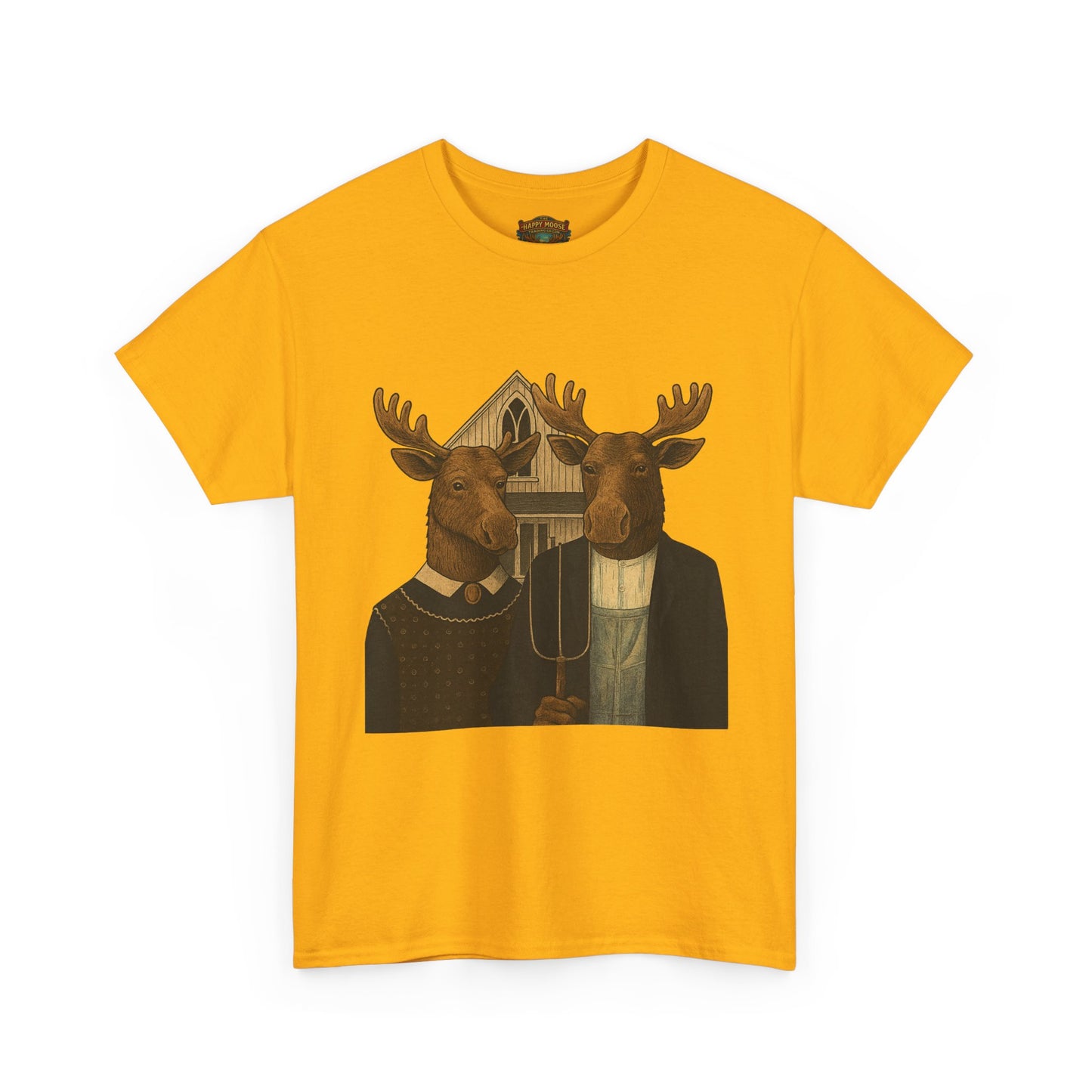 Moose Portrait T-Shirt — Vintage Animal Couple Graphic Tee