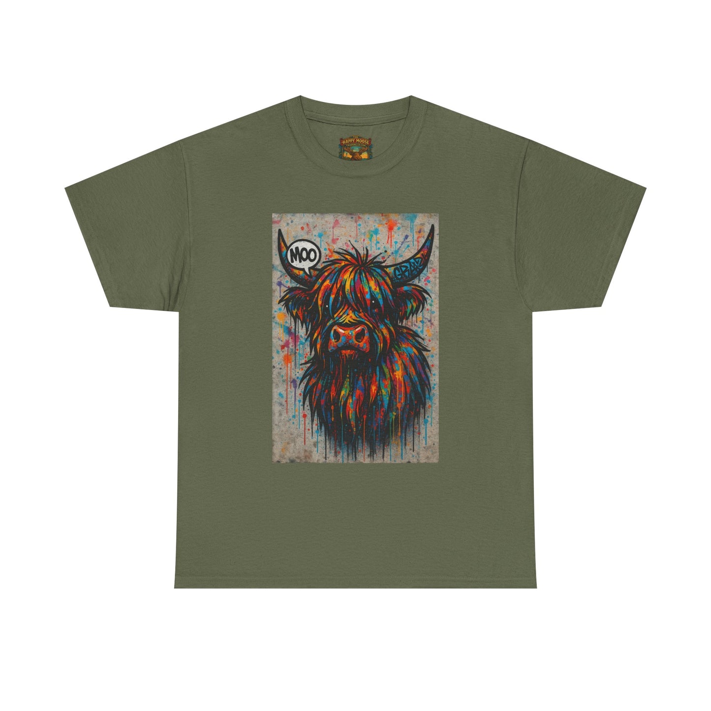 Psychedelic Highland Cow T-Shirt | Retro Rainbow Cow Art 7