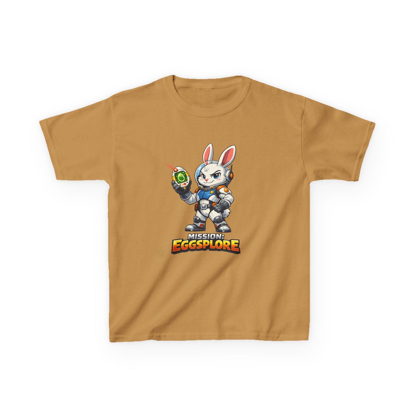 Kids Tee — 'Eggsplore' Bunny Space Explorer Graphic Shirt